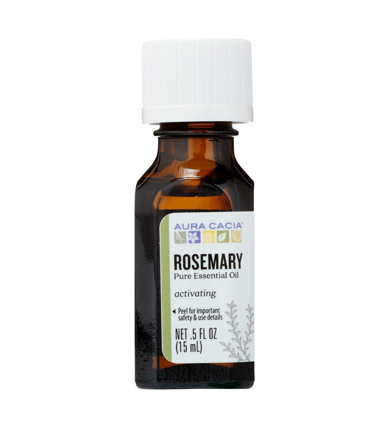 Aura Cacia Rosemary Essential Oil | GC/MS Tested for Purity | 15ml (0.5 fl. oz.)