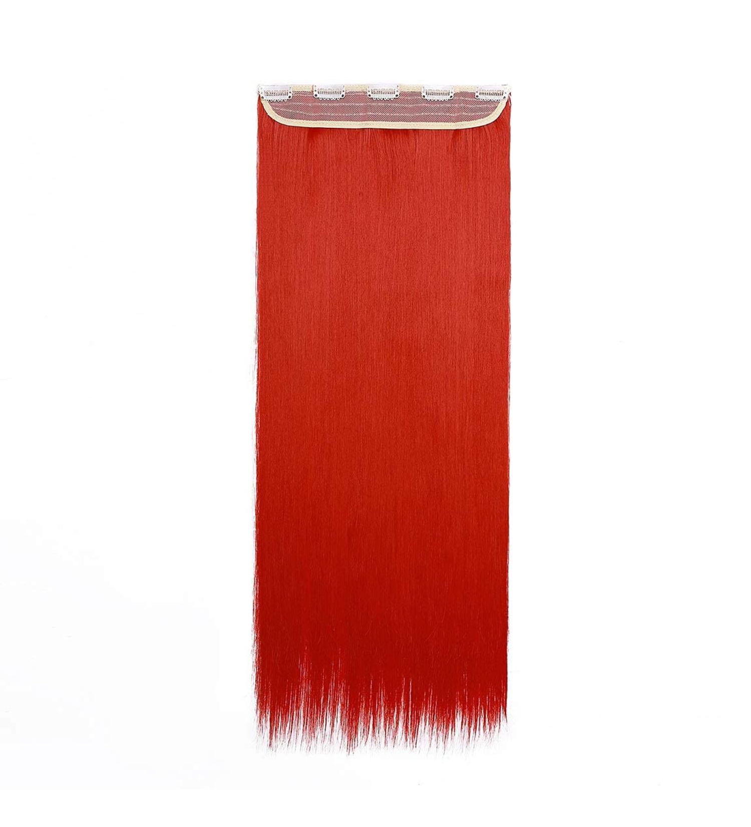 S-noilite Fashion 26 Half Full Head One Piece Clip in Hair Extensions Dark Red - Long Straight Extension 26 Inch - Buy Online on GoSupps.com