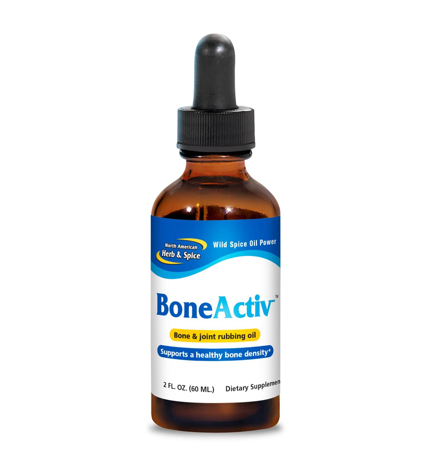 NORTH AMERICAN HERB & SPICE BoneActiv - 2 fl. oz. - Bone & Joint Rubbing Oil - Supports Healthy Bones - Non-GMO Vegan - 346 Servings 2 Ounce - Buy Online on GoSupps.com