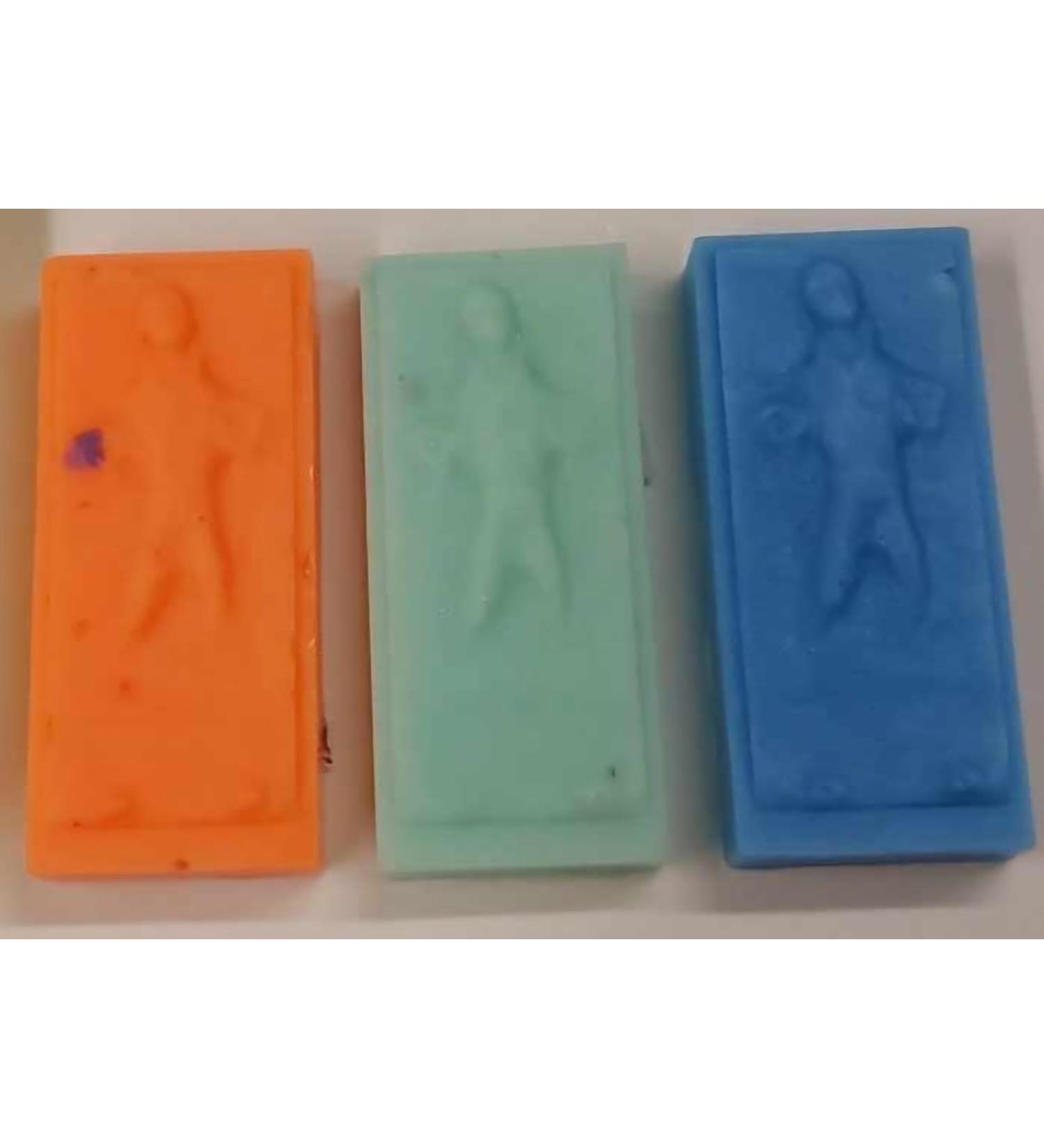3x mini hans soap 5x0.5cm soaps fragrance free colours will vary