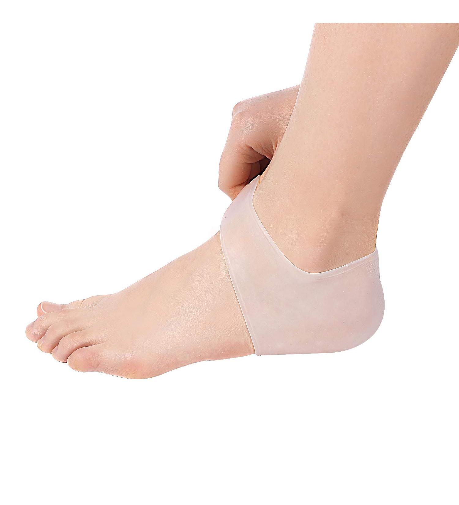Crazy Sale: 2PC Silicone Moisturizing Gel Heel Protection Socks - Dry Cracked Foot Sleeves (White) - Comfort & Care for Your Feet - Buy Online on GoSupps.com
