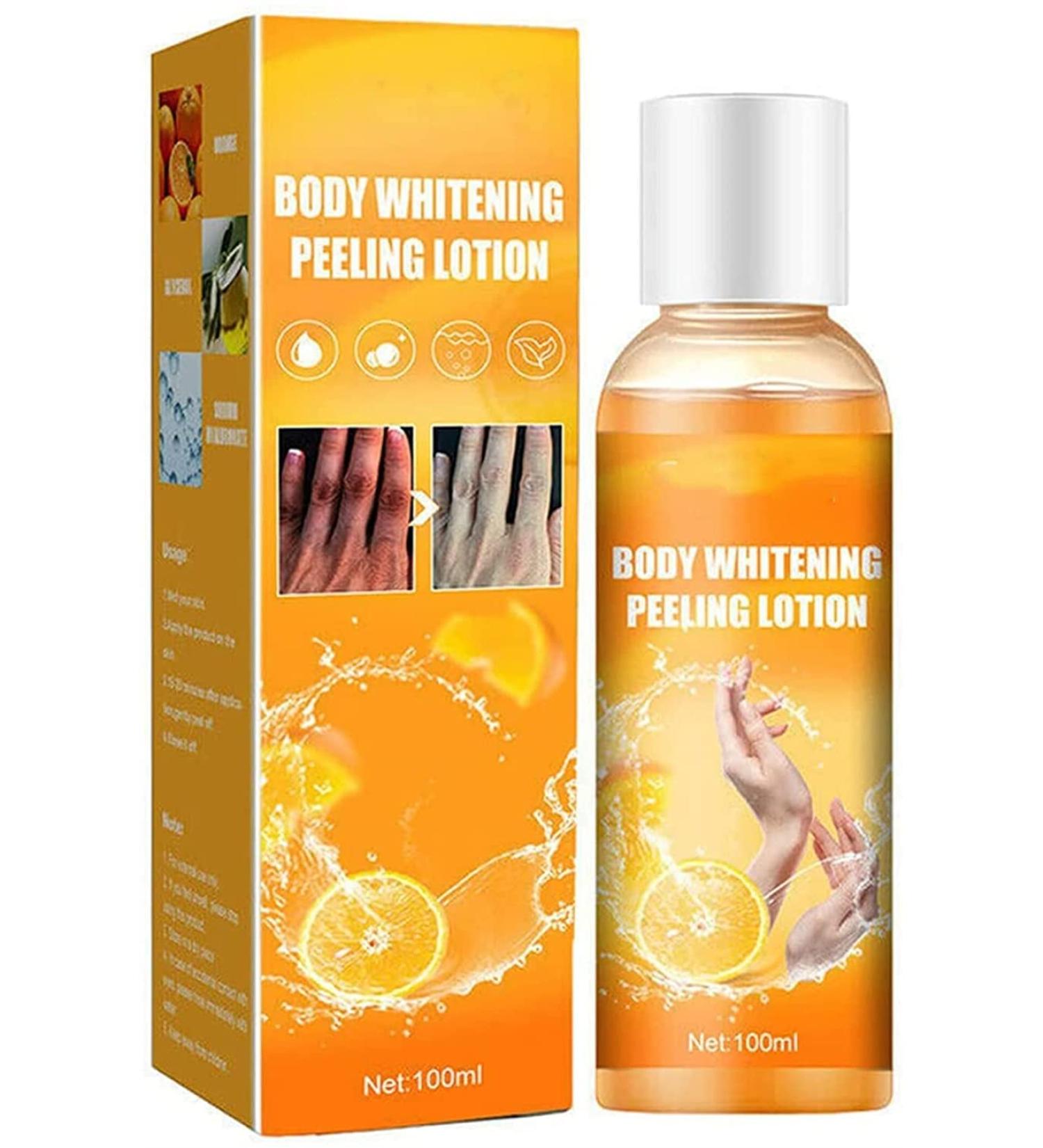 Buy Body Whitening Cream & Peeling Lotion - Orange Peel Skin Brightening for Dark Skin Exfoliates & Tightens Pores (1PC) | International Shipping - Buy Online on GoSupps.com