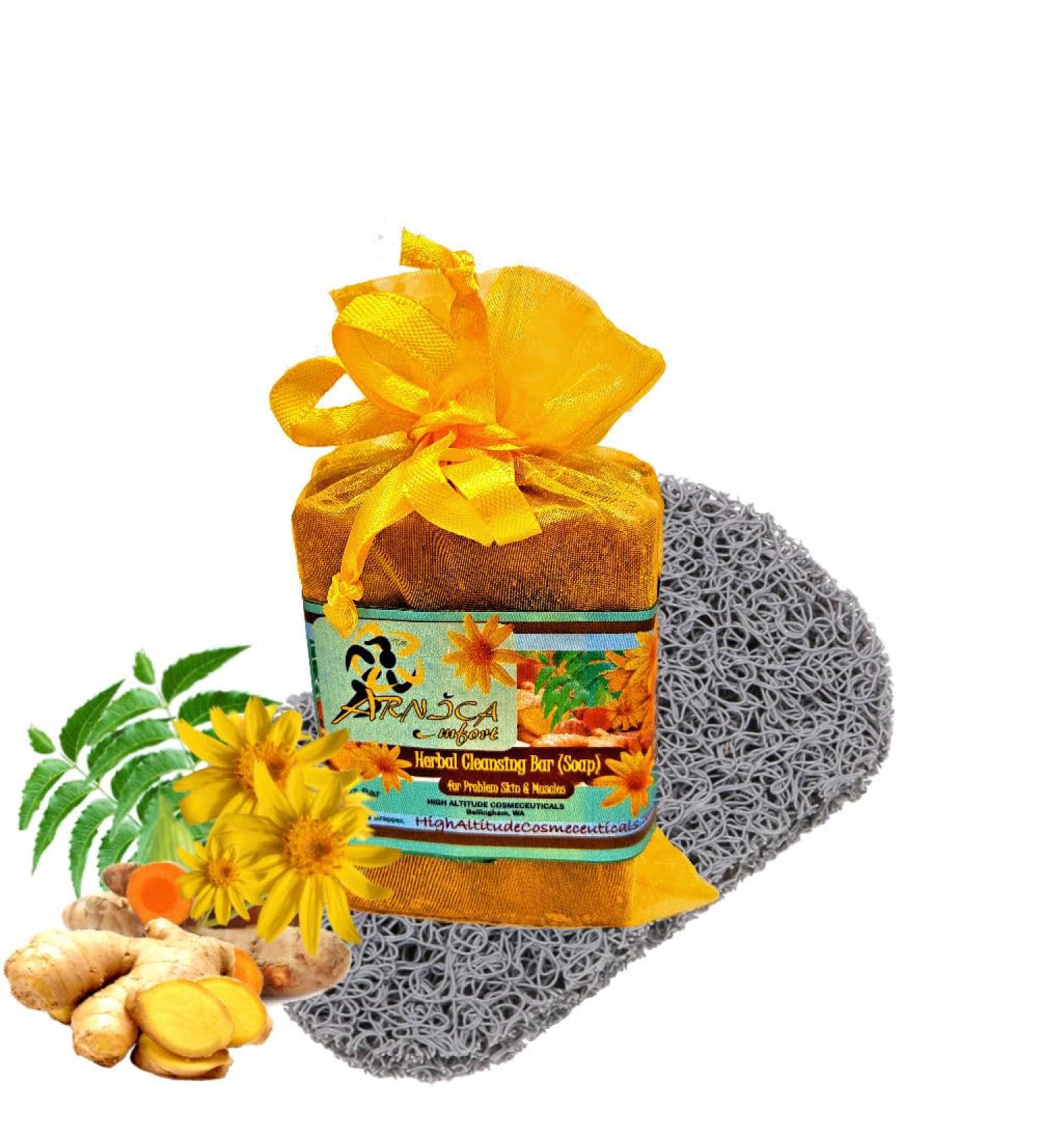 Arnica Therapeutic Bar Soap - Organic Herbal Soap for Problem Skin & Muscles | Neem Ginger Turmeric | 5oz - ARNICAmfort - Buy Online on GoSupps.com