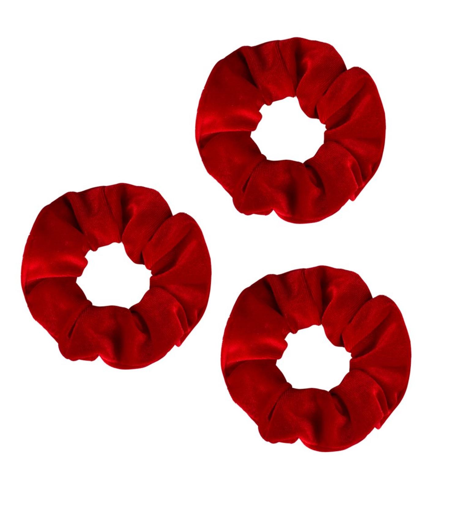 Ondder Velvet Scrunchies 3 Pack Red - Hair Bobble Elastics & Headbands - Buy Online on GoSupps.com