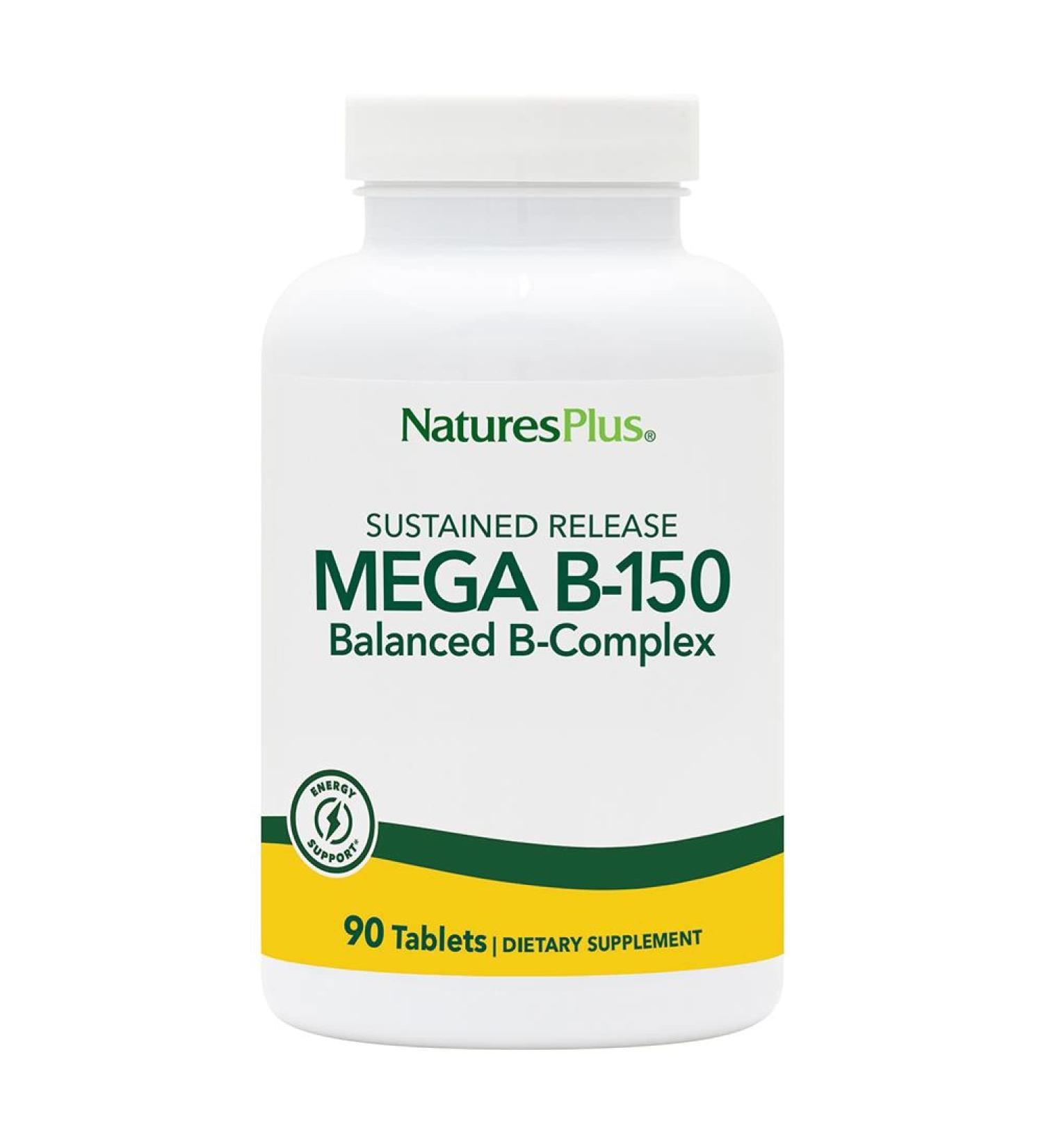 Nature's Plus Mega B-150 Balanced B-Complex â€“ 90 Tablets for Energy & Wellness - Buy Online on GoSupps.com