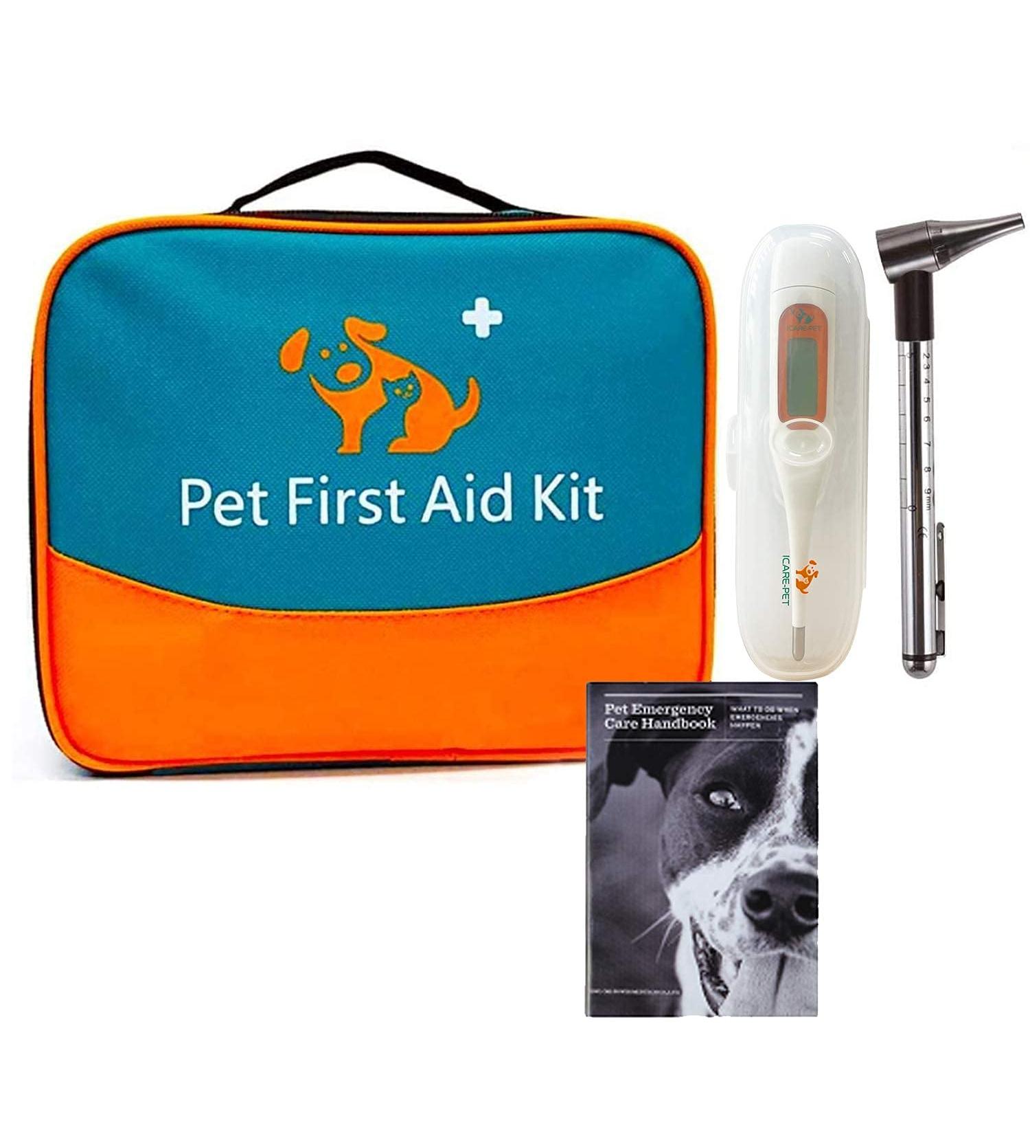 Pet First Aid Kit Veterinary First Aid Bag for Dog Cat Rabbit Animal with Otoscope feeder Perfect for Home Care and Outdoor Travel Emergencies - Buy Online on GoSupps.com