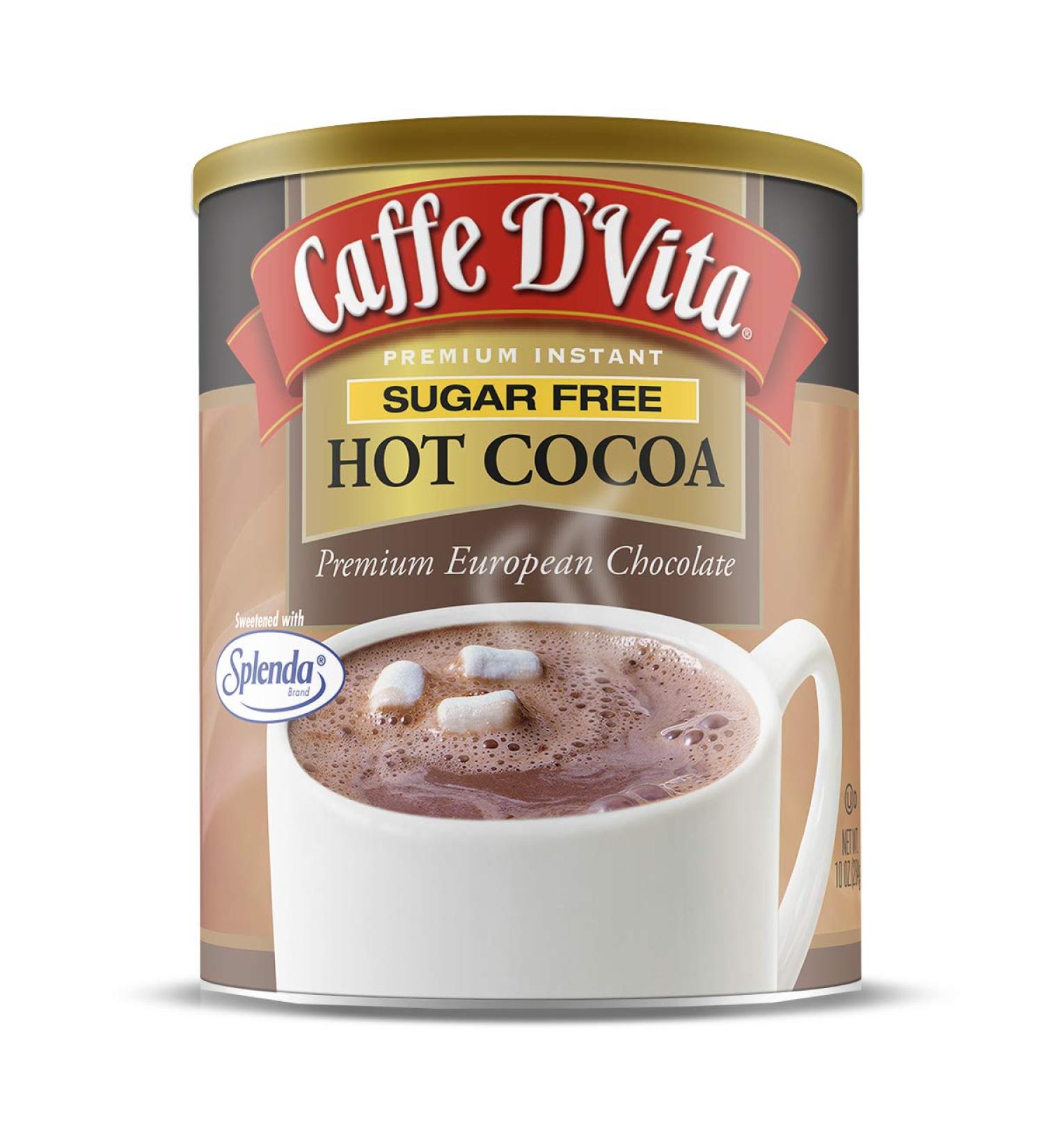 Caffe DVita Sugar Free Hot Cocoa Mix - Gluten Free, Low Fat, Kosher-Dairy 10 Oz Can (2-Pack) - Buy Online on GoSupps.com