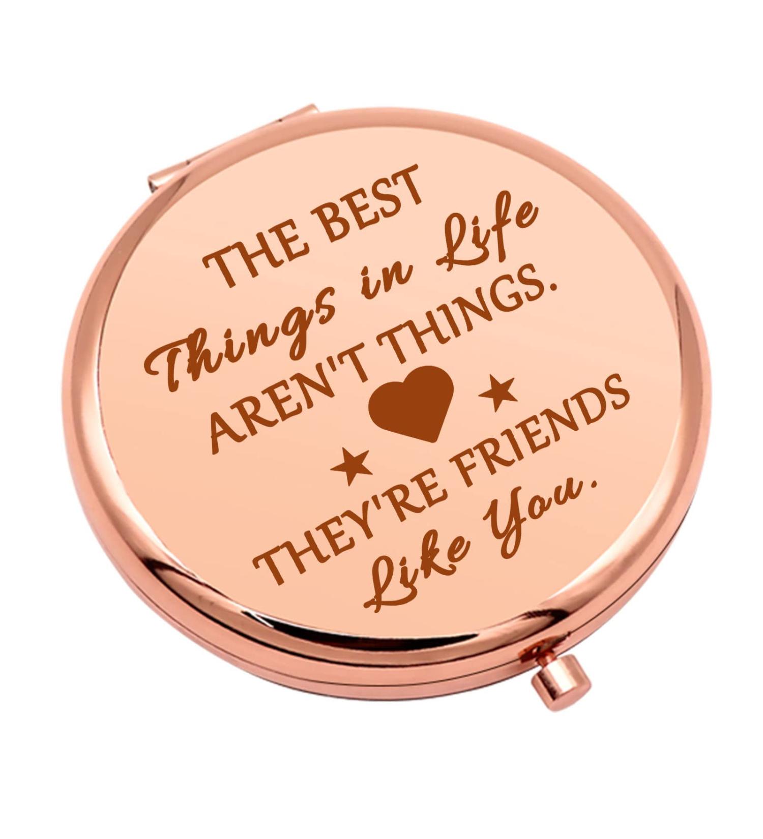 Compact Makeup Mirror - Best Friendship Gifts for Women & Girls | BFF Sister, Bestie, Colleague | Birthday, Christmas, Graduation - Buy Online on GoSupps.com