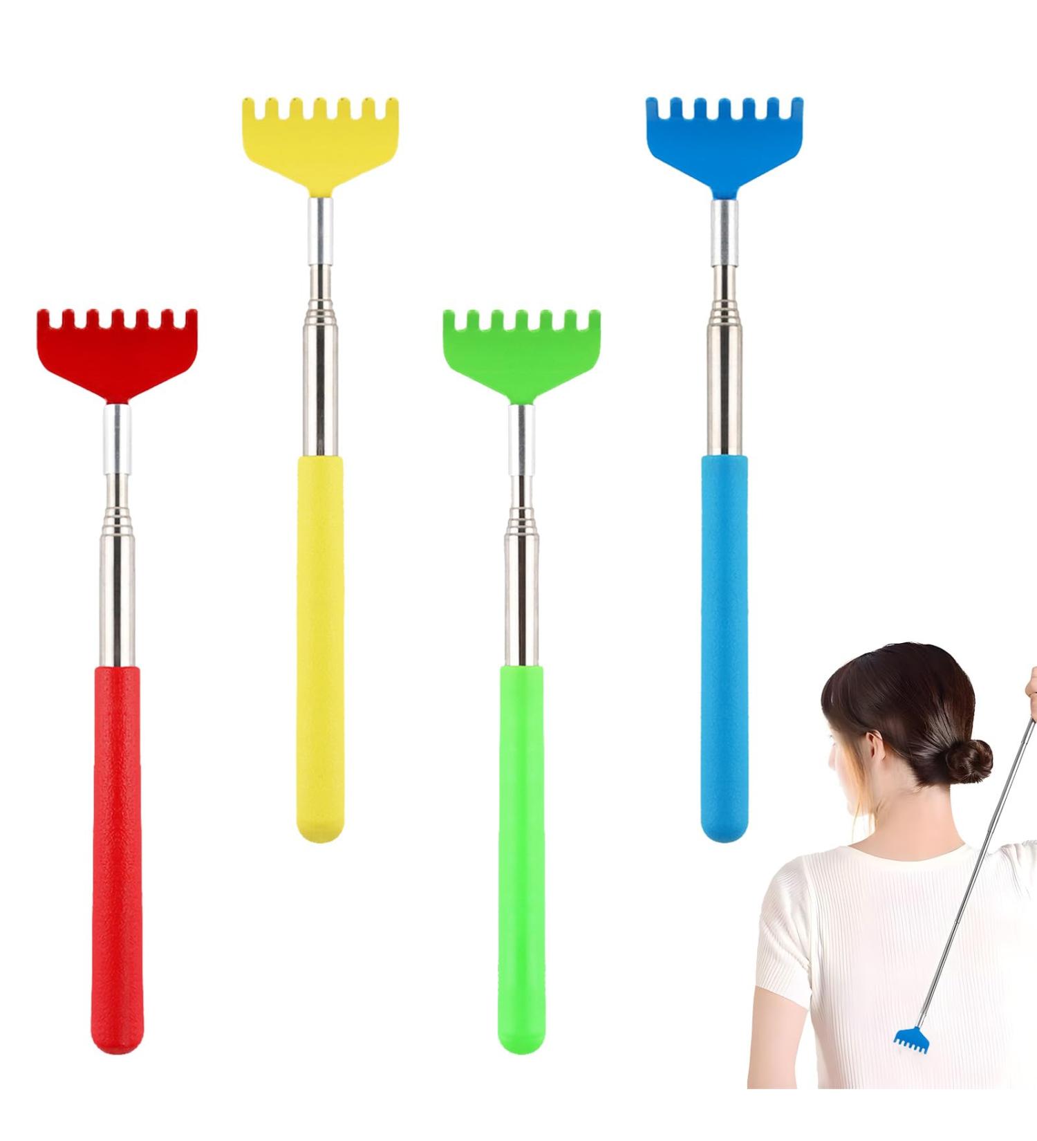 4-Piece Back Scratcher Set - Stainless Steel Telescopic Rods for Itching Relief | Perfect Gift for Men & Women | Ideal Christmas Present - Buy Online on GoSupps.com