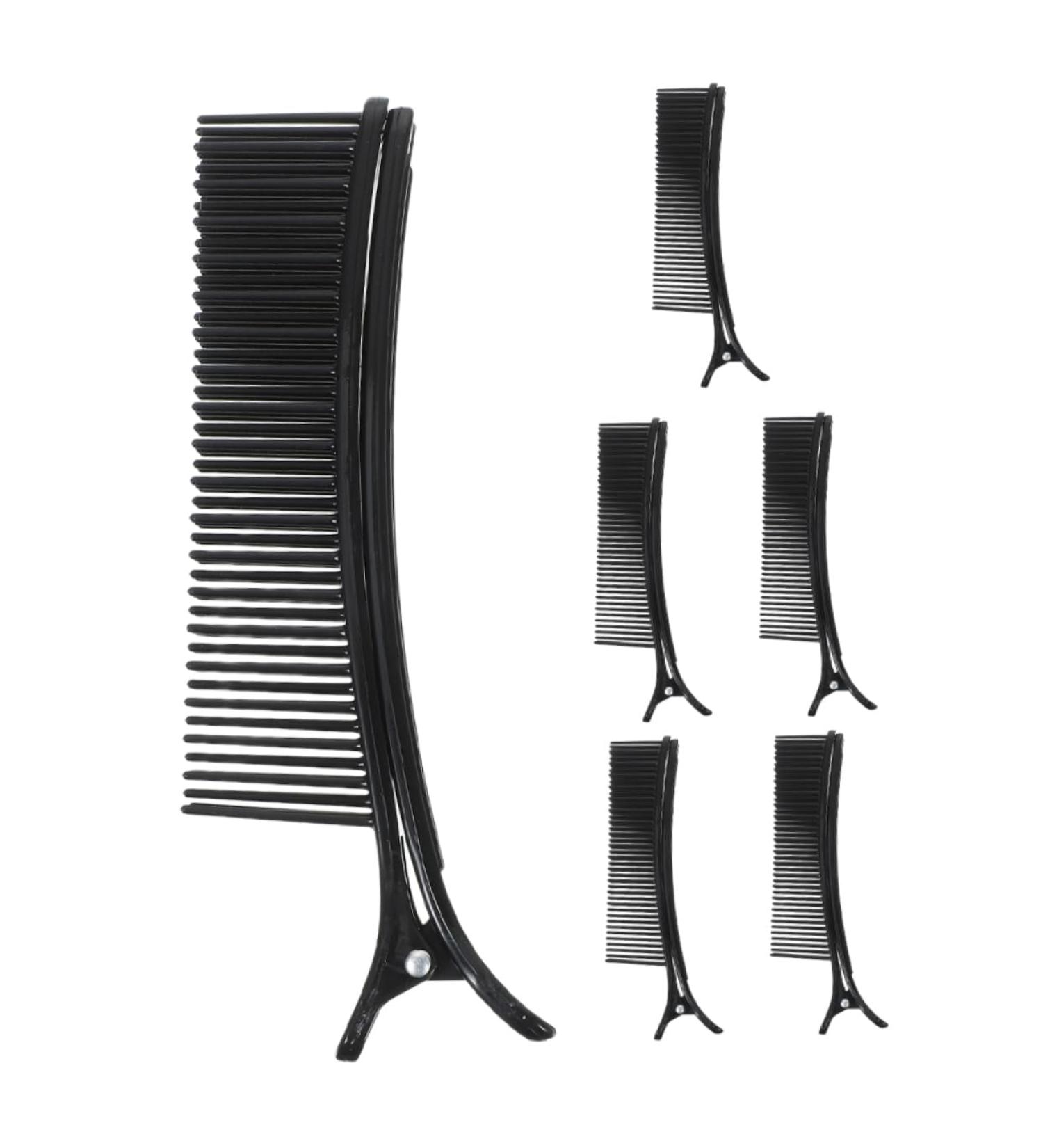 FRCOLOR 6 Pieces Hairdressing Salon Clip Makeup Hairdressing Hair Clips Hairdressing Clip Flat Hair Clips Hair Styling Hair Pins Bill Clips Hair Cutting Clips Main Accessories Hairdressing Clip Shape 14.20X3.00X2.30CM black - Buy Online on GoSupps.com
