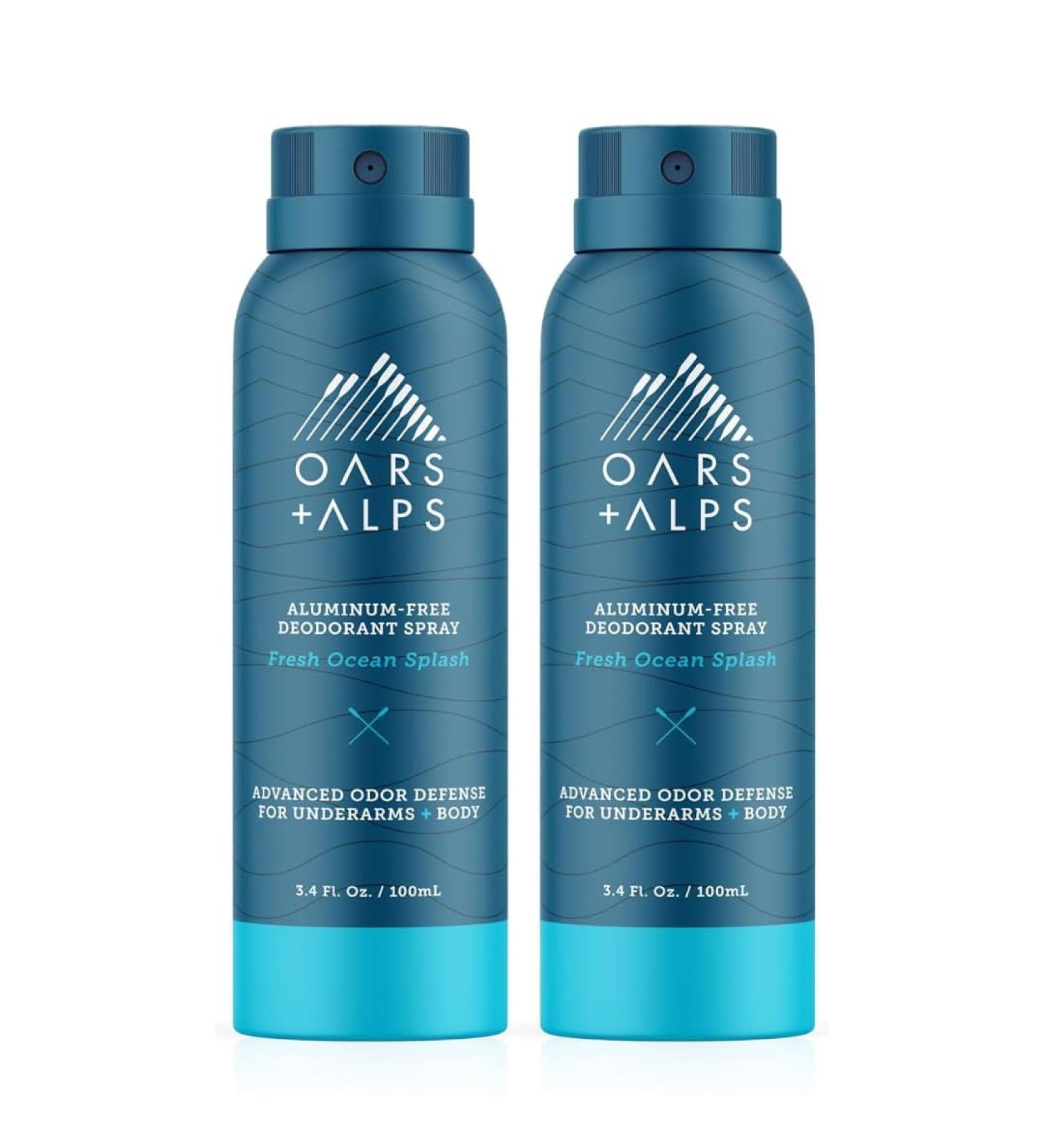 Oars + Alps Spray Deodorant for Men and Women Aluminum Free Deodorant and Full Body Spray Fresh Ocean Splash 2ct Fresh Ocean Splash 3.4 Fl Oz (Pack of 2) - Buy Online on GoSupps.com