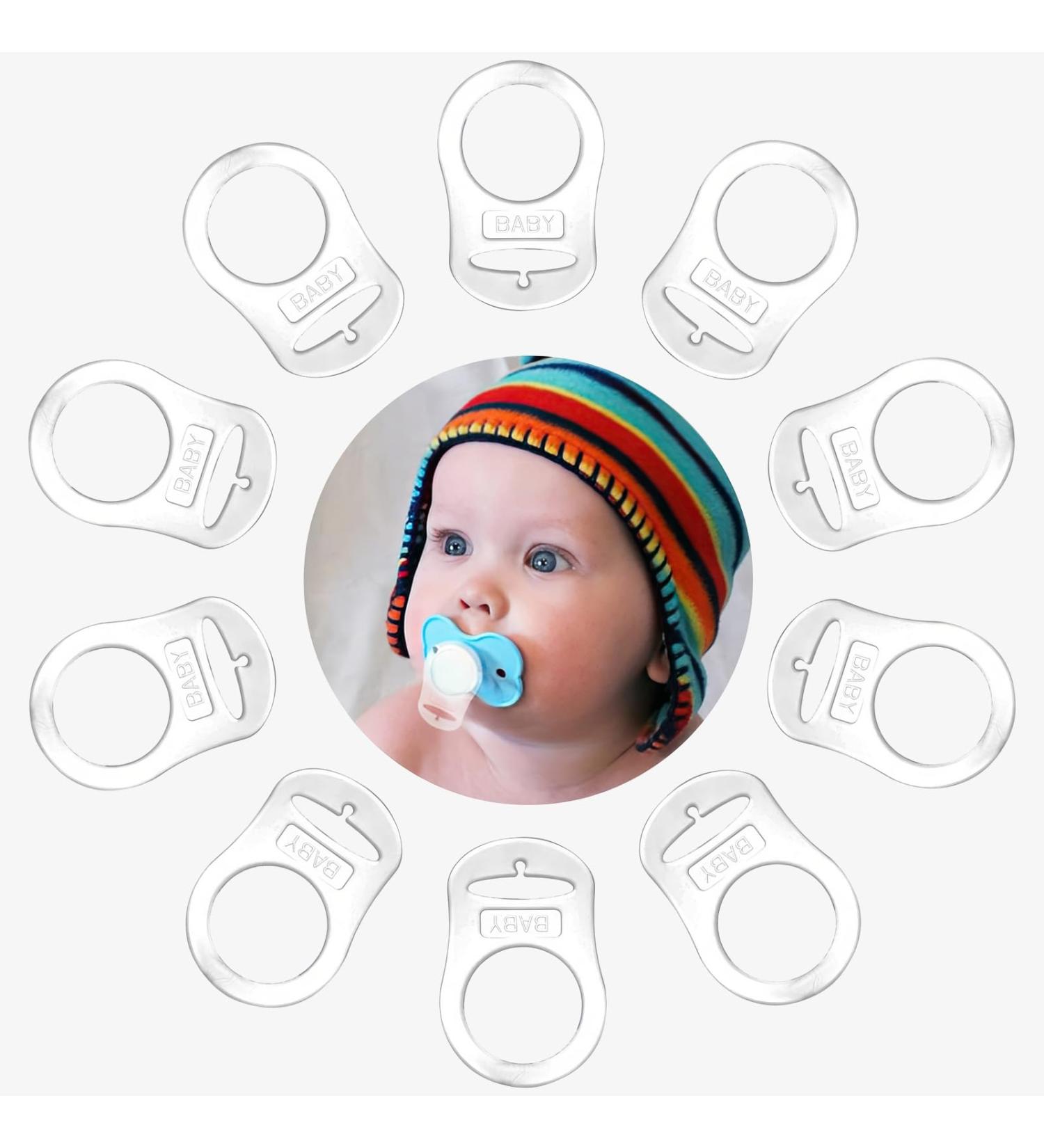 ZXC Home 10 PCs Transparent Silicone Button Ring - Durable Baby Pacifier Holder Clip Adapter for Pacifier Chains - International Shipping Available - Buy Online on GoSupps.com