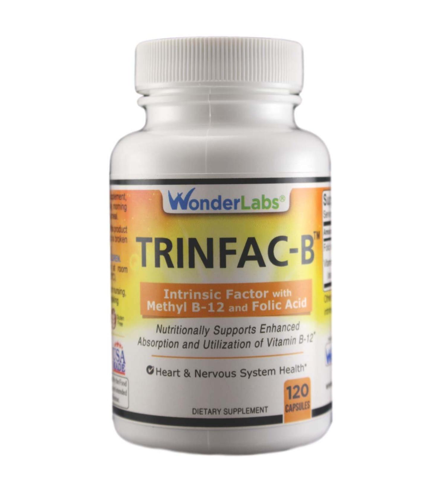 Intrinsic Factor with Folic Acid and Vitamin B-12 1000mcg - 120 Capsules by Wonder Laboratories - Buy Online on GoSupps.com