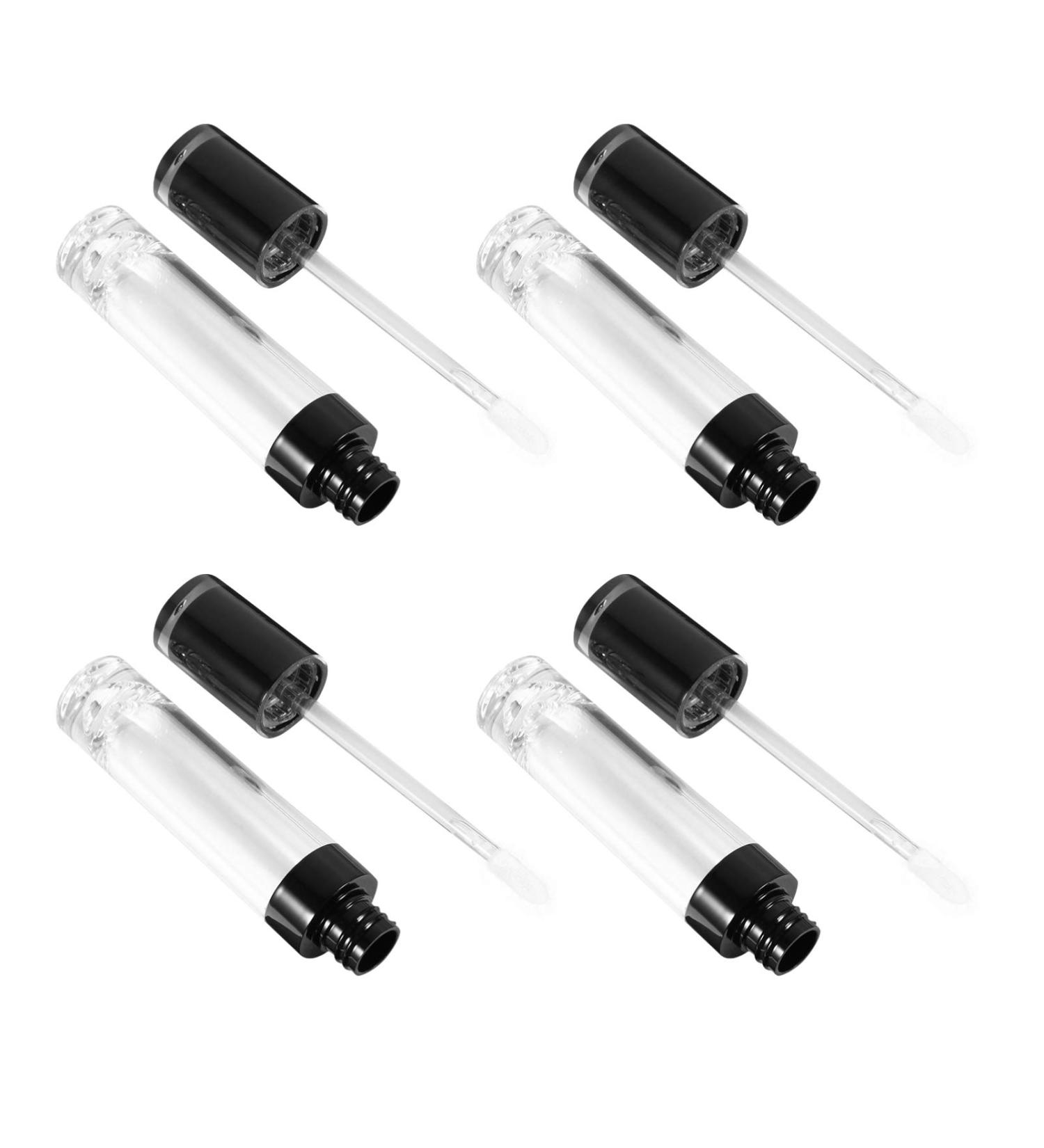 Buy Lurrose 4pcs Transparent Lip Gloss Tubes - DIY Reusable Lipstick Bottles | Mini 10x1.7cm Black - Ideal for Crafting & Cosmetics - Buy Online on GoSupps.com