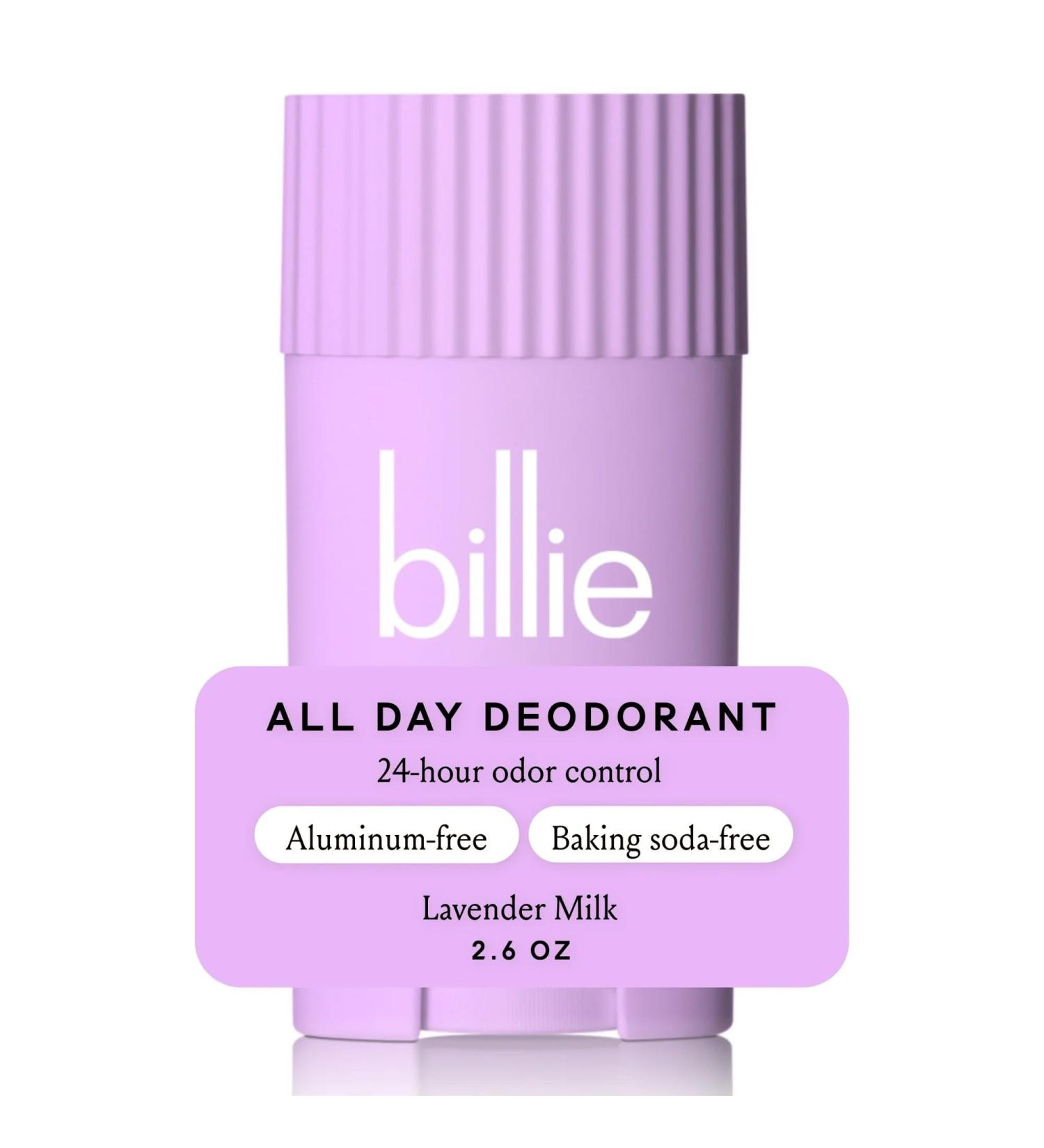 Buy Billie All Day Women's Deodorant - Lavender Milk Scent 24 Hour Odor Control Aluminum Free 2.6 Oz - Best International Shipping - Buy Online on GoSupps.com