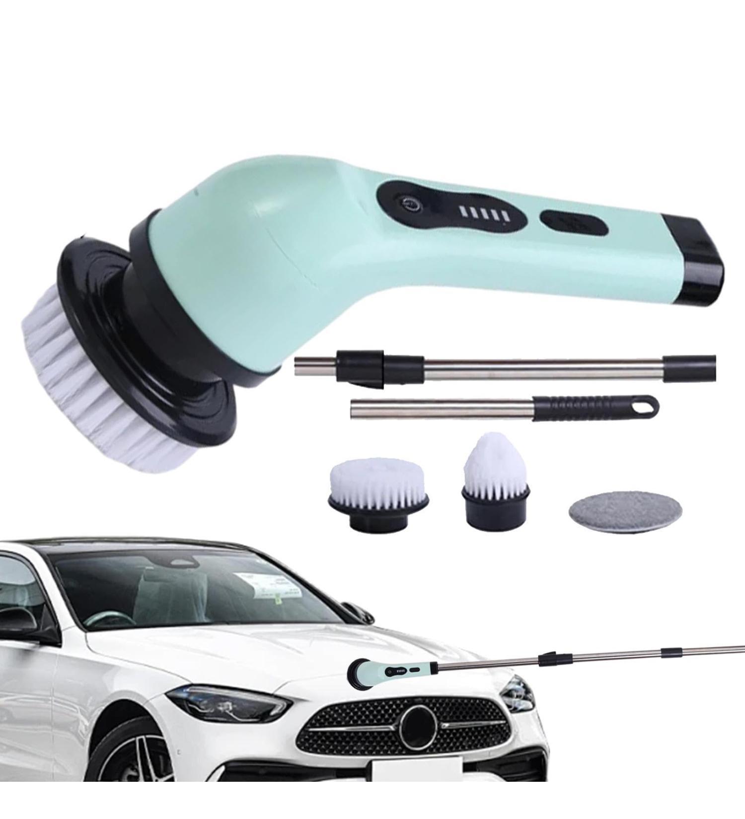 Cordless Shower Scrubbers - 3000mah Powerful Electric Scrubber | Power LCD Display Electric Cleaning Brush with 3 Replacement Head | Extendable Arm Electric Bathroom Scrubber for Bathroom Tub Multifunctional Cleaning Brush (With 3 Green Heads) - Buy Online on GoSupps.com