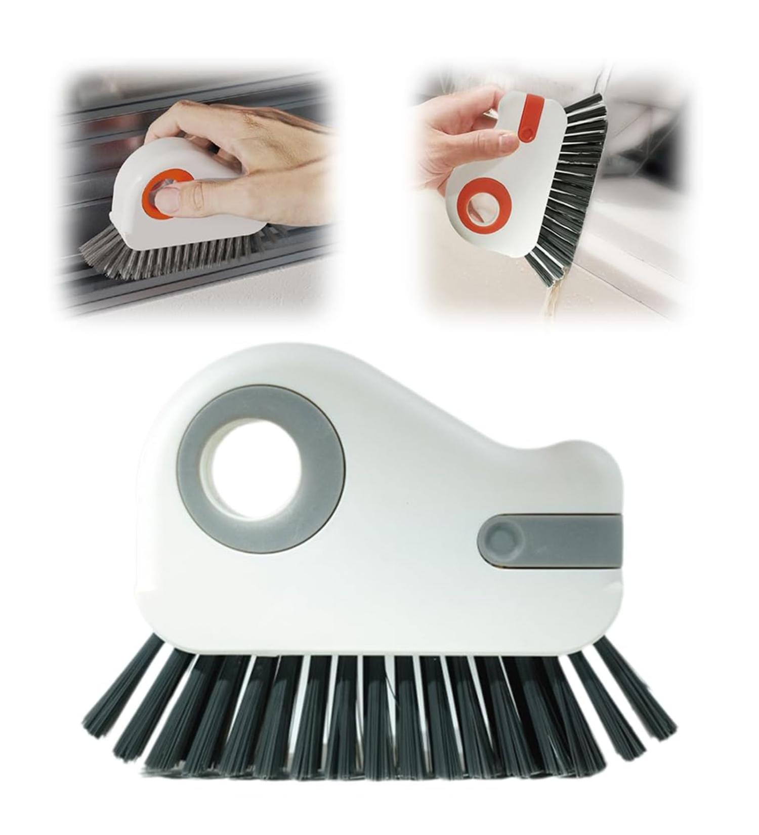 2 in 1 Groove Cleaning Brush Window Track Cleaning Tools New Multifunction Hard Bristle Crevice Cleaning Brush with Hidden Scraper Grout Cleaner Grip Brush for Sliding Door Track (Gray 2pcs) Grey 2pcs - Buy Online on GoSupps.com