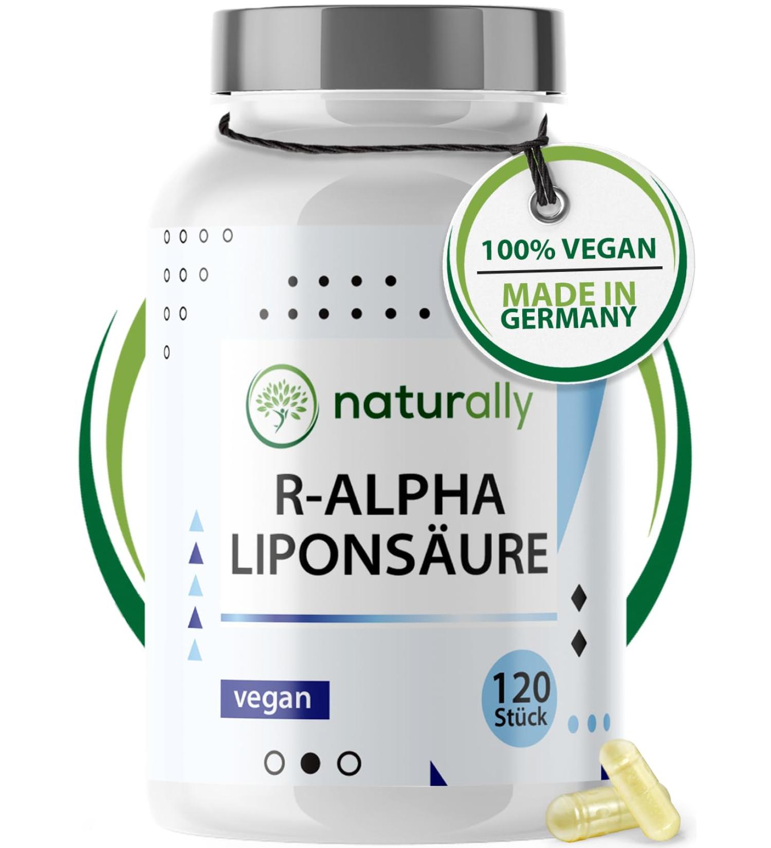 Buy Naturally R Alpha Lipoic Acid Capsules 300mg - 120 Vegan Capsules | Made in Germany | 4-Month Supply | Alpha GBC & NAC - Buy Online on GoSupps.com