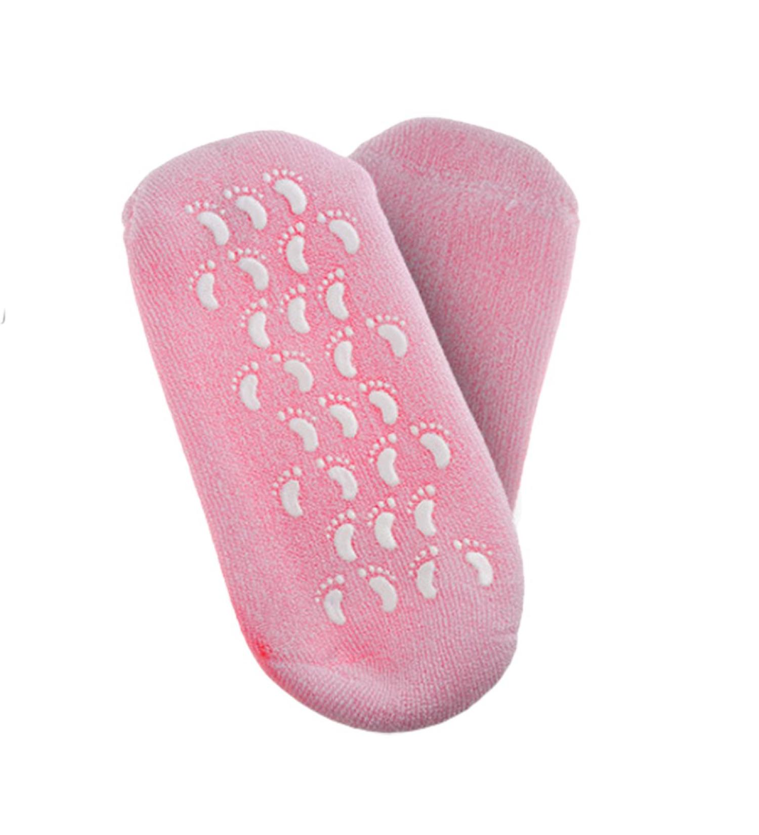 Xiaoyu Spa Gel Socks for Soft Cracked Skin | Moisturizing Feet Care & Exfoliating Dry Heels - Pink Booties - Buy Online on GoSupps.com