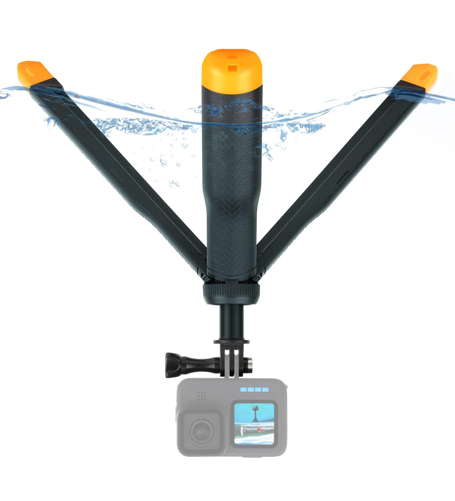 SOONSUN 4-in-1 Floating Selfie Stick for GoPro & DJI OSMO - Waterproof and Versatile Yellow Pole - Buy Online on GoSupps.com