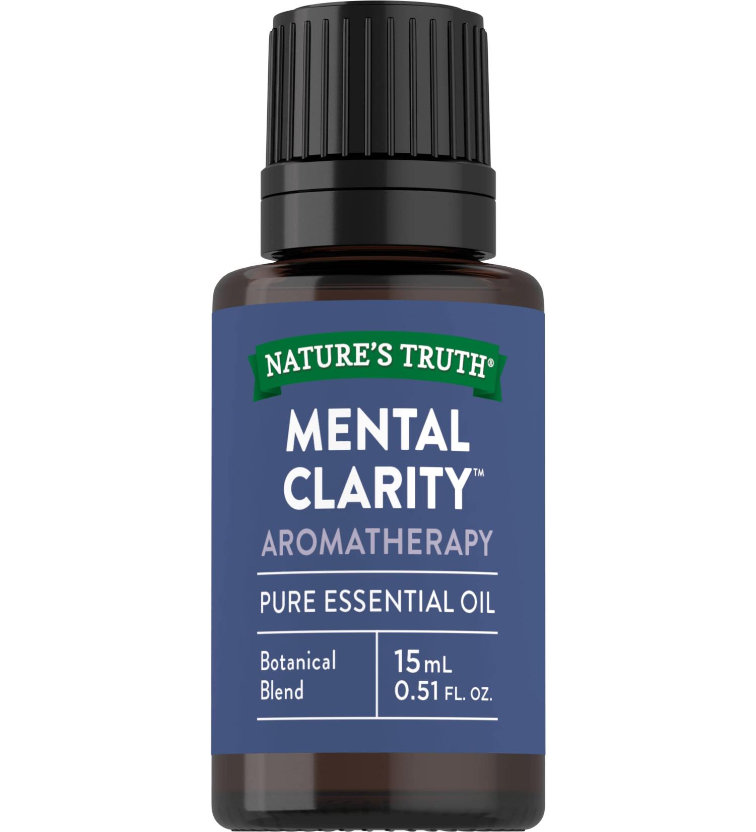 Nature's Truth Essential Oil for Mental Clarity - 0.51 Fl Oz | Premium Quality Aromatherapy for Focus & Wellness - Buy Online on GoSupps.com