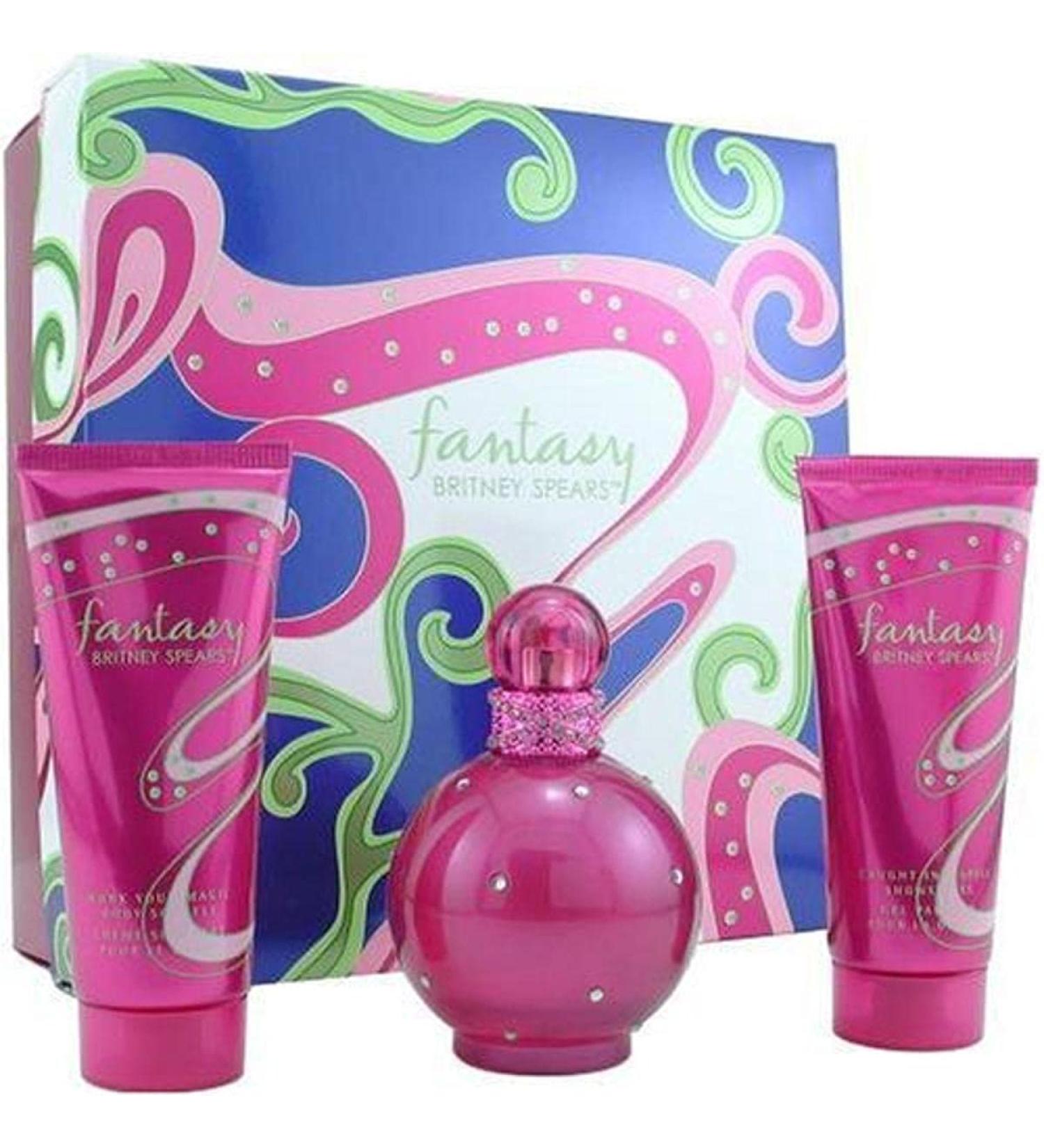 Fantasy by Britney Spears for Women Set (Eau De Parfum Spray 3.3 Ounce Body Lotion 3.3 Ounce Shower Gel 3.3 Ounce) 3.3 Ounce (Pack of 1)