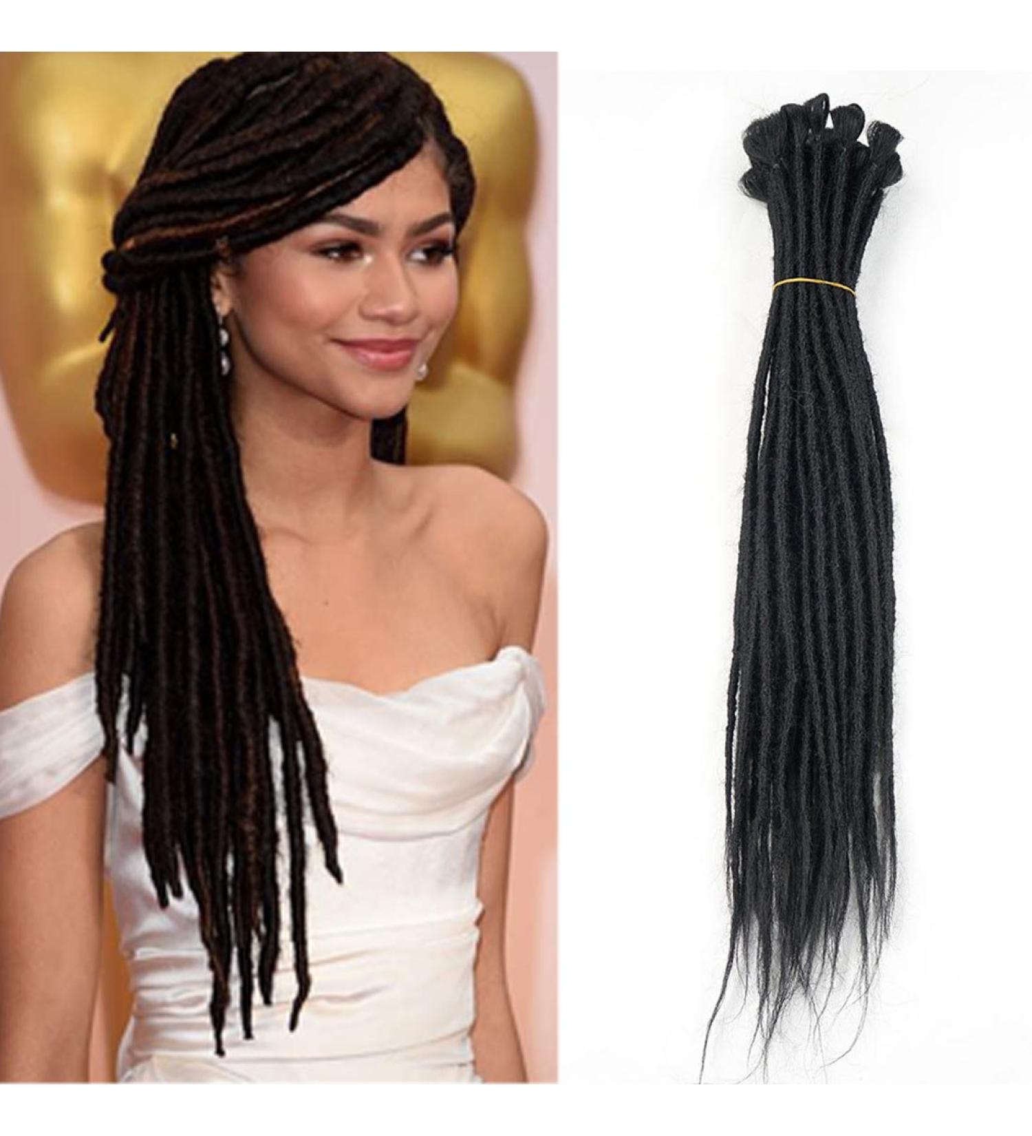 Handmade Synthetic Dreadlock Extensions | 61cm Black Reggae Hair | Nepalese Hippie Tribal Style - Buy Online on GoSupps.com