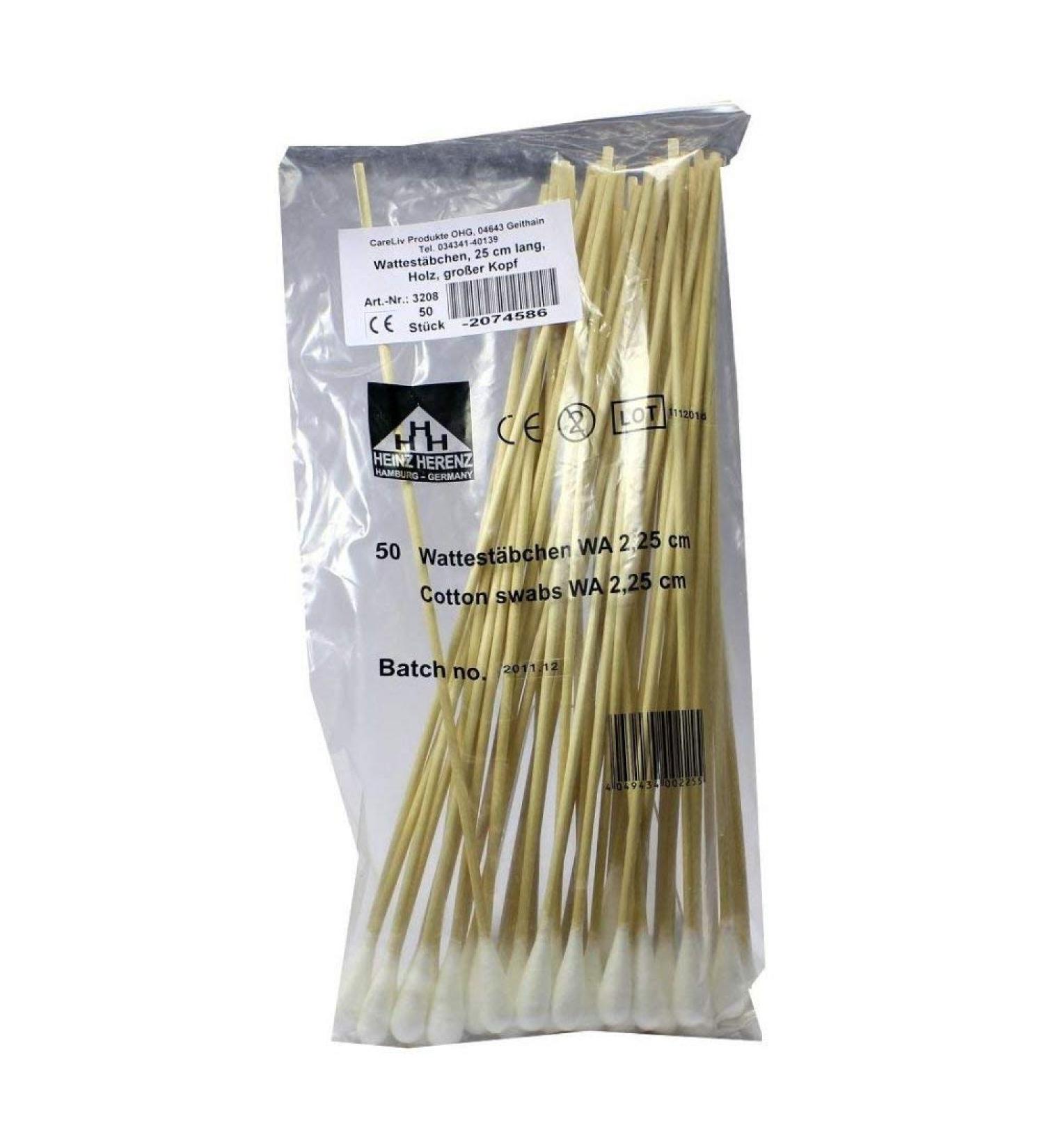 COTTON SWABS wooden large head 25 cm 50 pcs
