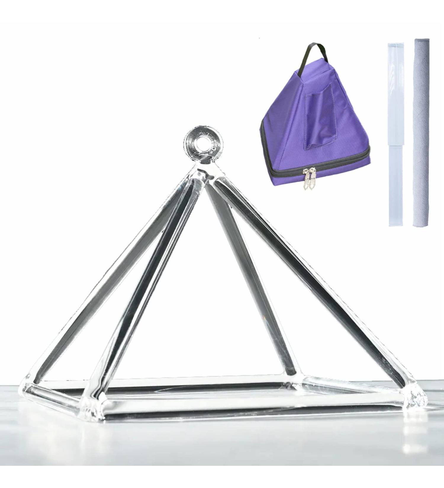 Clear Quartz Crystal Singing Pyramid (5 inch - 12 inch) Best Gift for Sound Healing Meditation - Buy Online on GoSupps.com