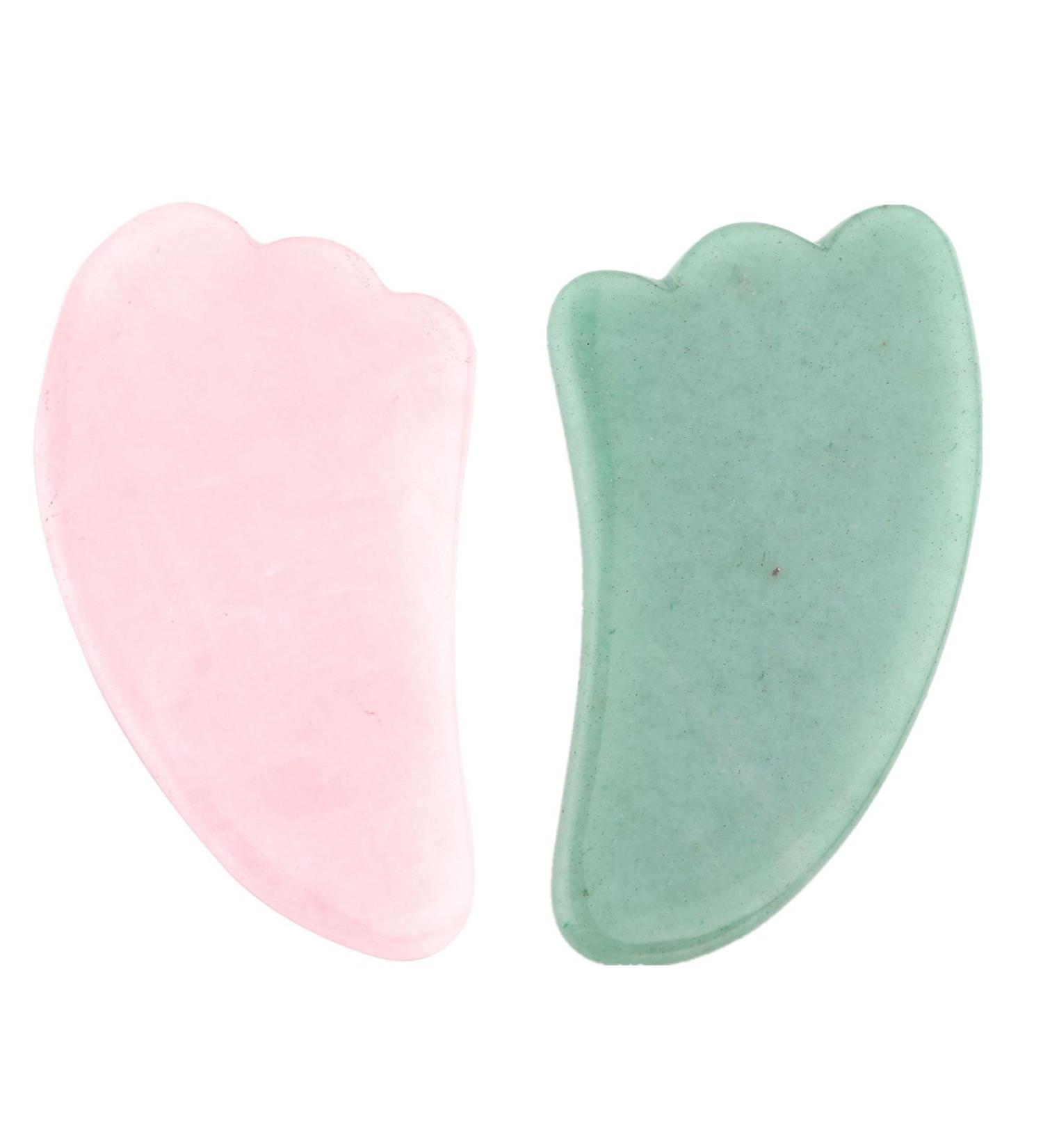 JOVIVI Gua Sha Scraping Massage Tool Set - Rose Quartz & Aventurine Wing-Shaped Guasha Board for Spa & Wellness - Buy Online on GoSupps.com