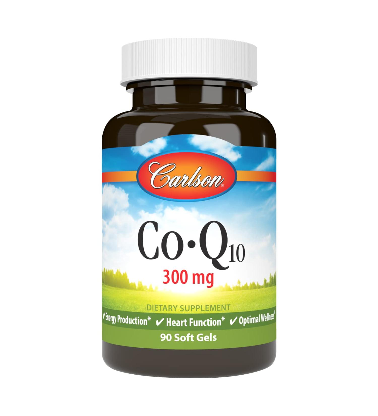 Carlson - Co-Q10 Co-Enzyme Q10 300 mg Energy Production & Heart Function 60 Softgels - Buy Online on GoSupps.com