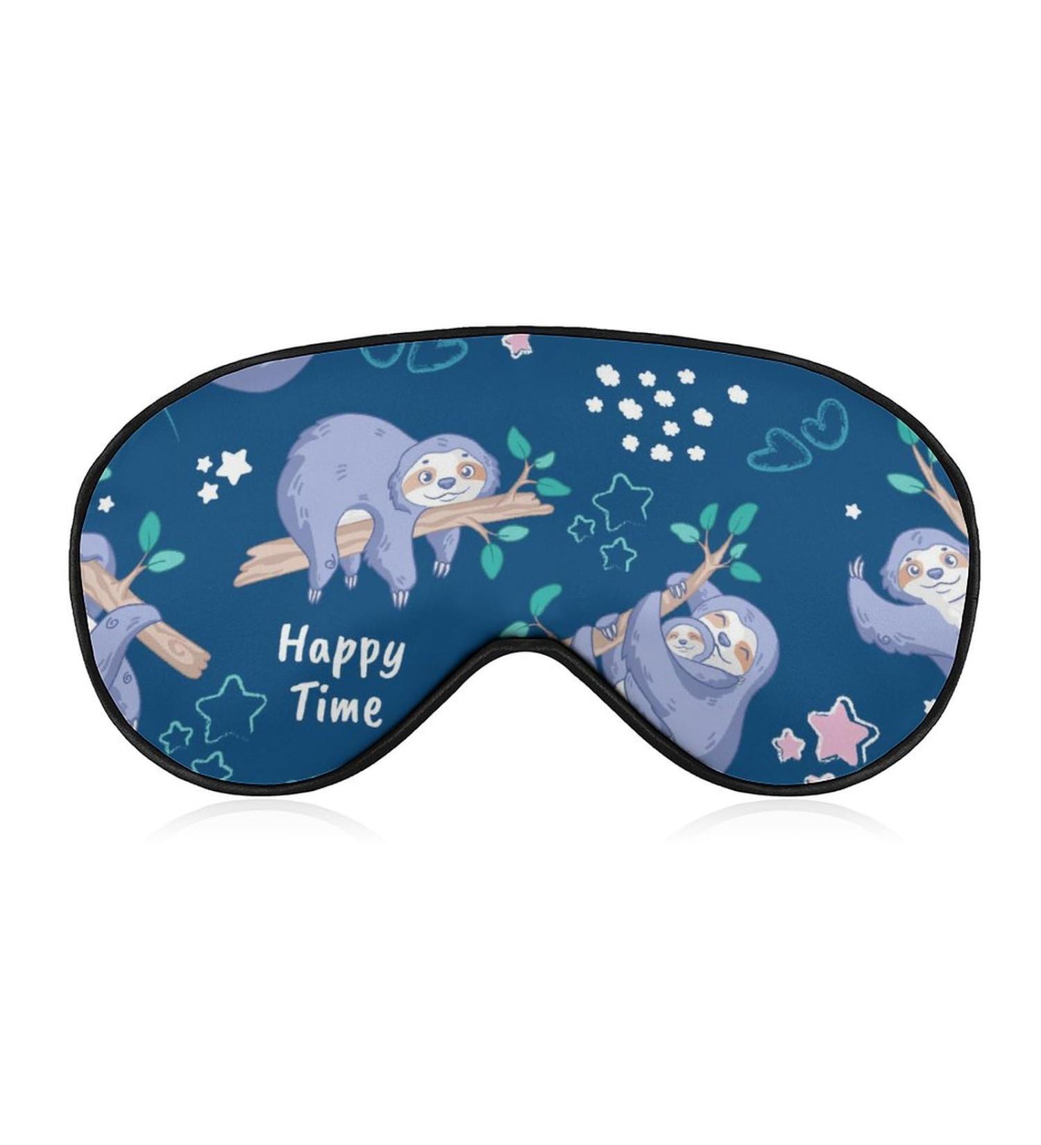 Tropical Sloths Sleep Mask - Adjustable Eye Cover for Sleeping, Blocking Light, Night Travel - for Men and Women - Buy Online on GoSupps.com