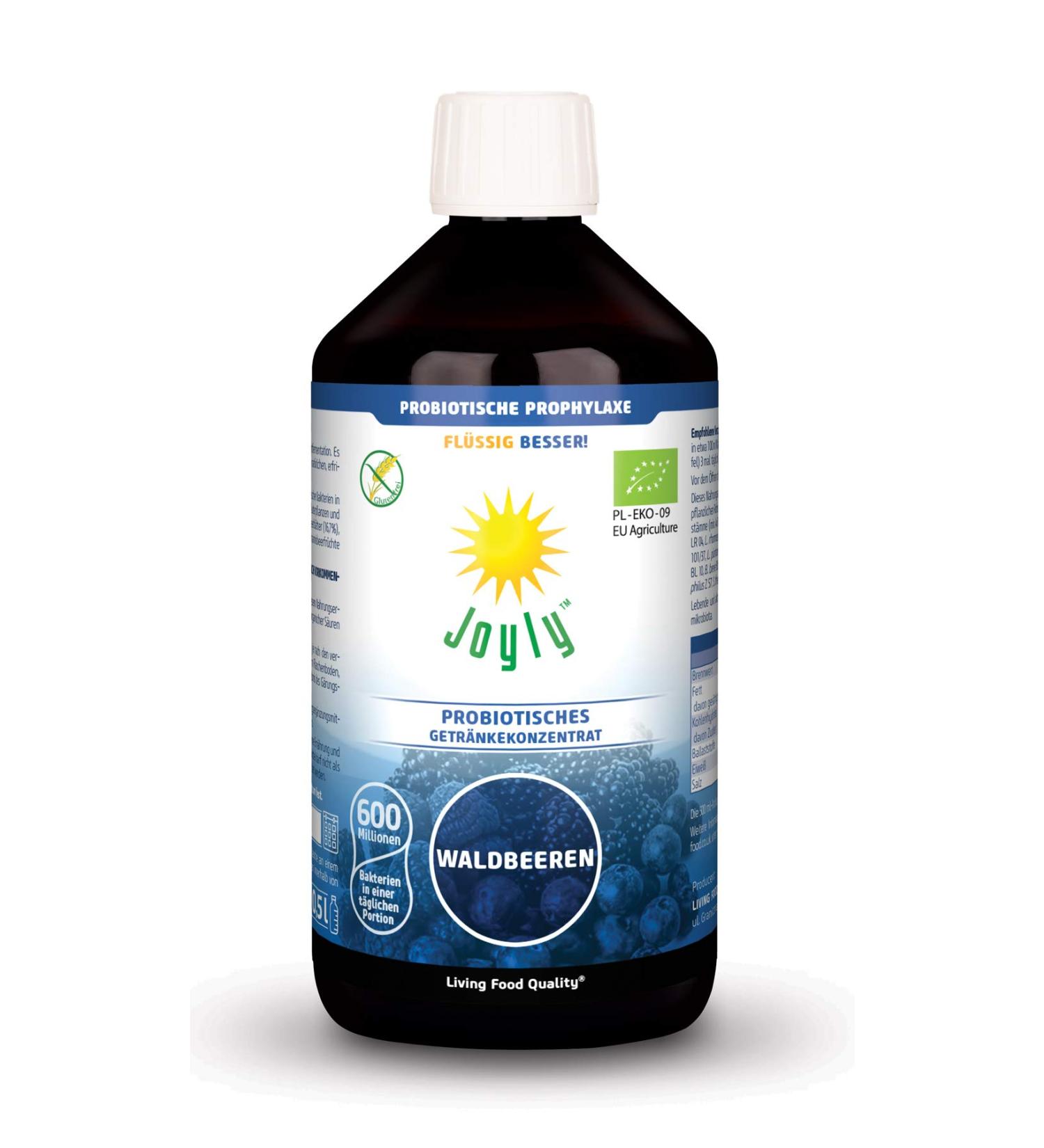 JOY DAY Forest Fruit Live Cultures Organic Probiotics Liquid Vegan 15 Live Bacterial Strains Lactose Free Live Lactobacillus