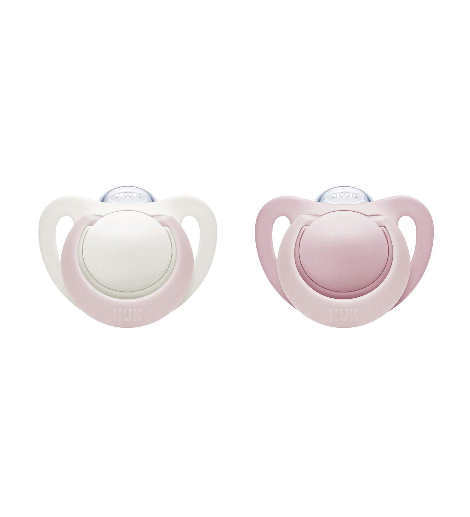 NUK Orthodontic Pacifier for Babies 0-2 Months - 2 Pack | Soft Silicone & BPA Free - Buy Online on GoSupps.com