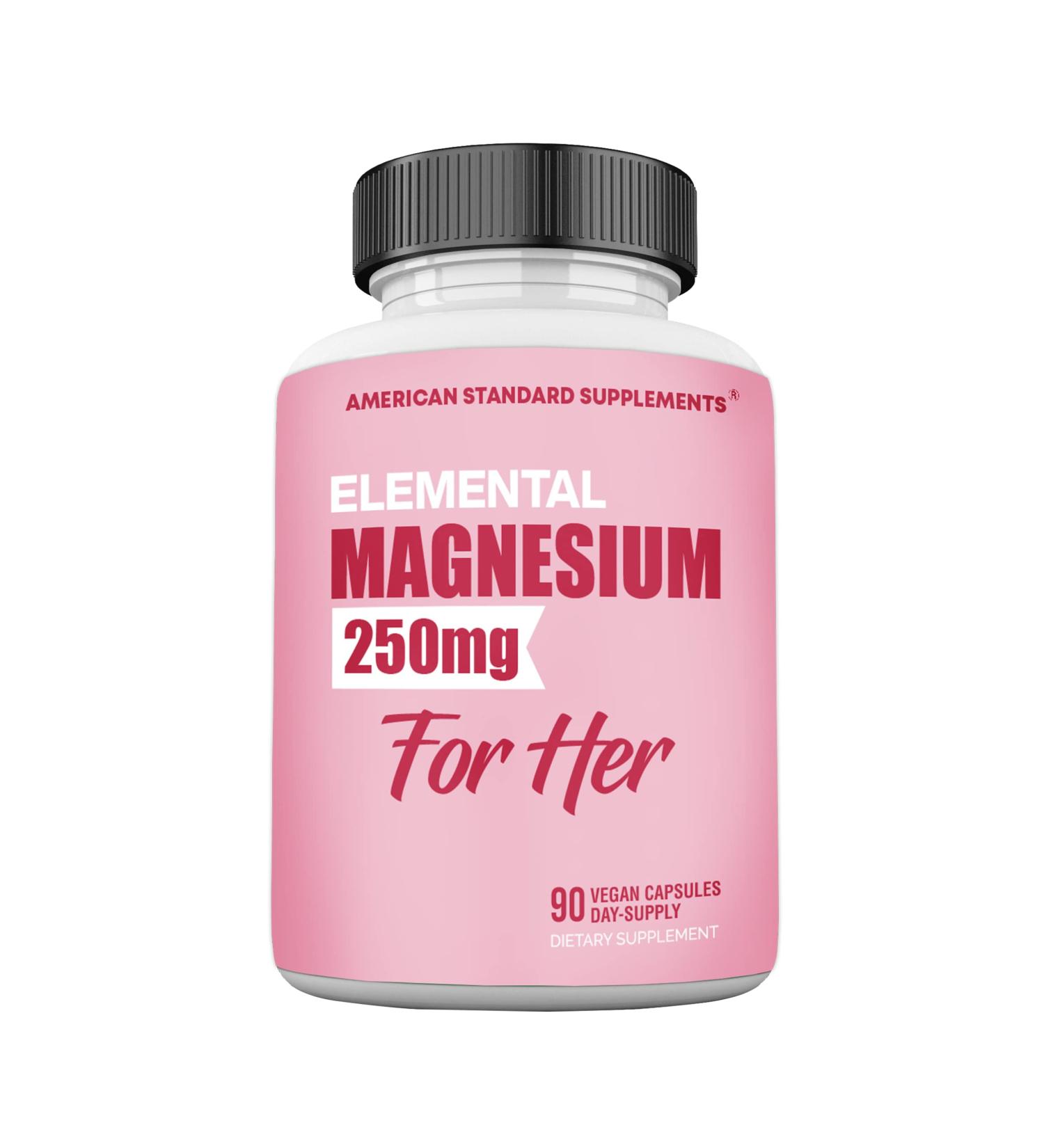 Elemental Magnesium Glycinate Capsules - 250mg | 90 Day Supply | Chelated for Max Absorption - Buy Online on GoSupps.com