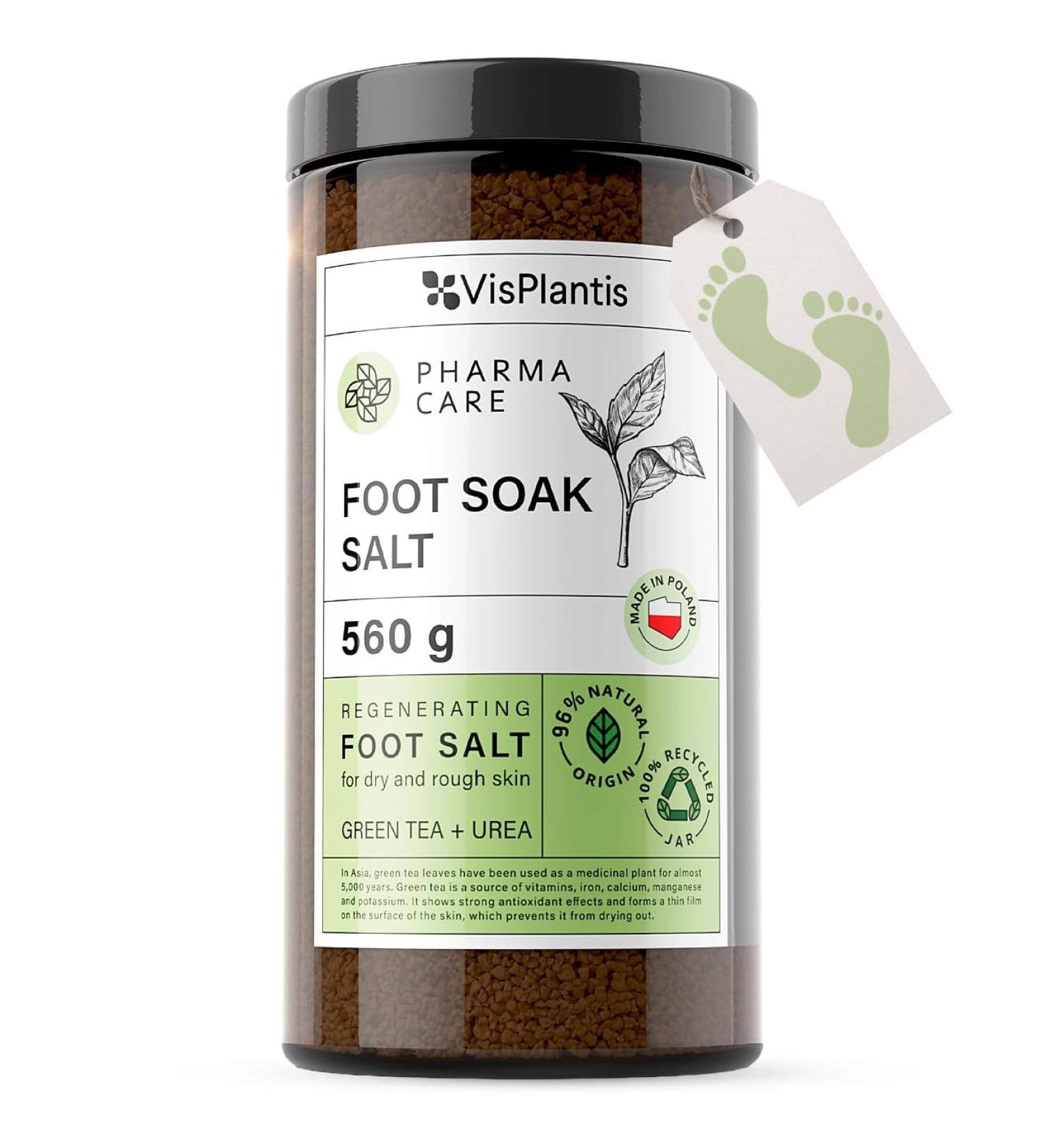 Vis Plantis Green Tea Urea Foot Salt Foot Care for Fungus Cracks and Calluses 560g - Buy Online on GoSupps.com