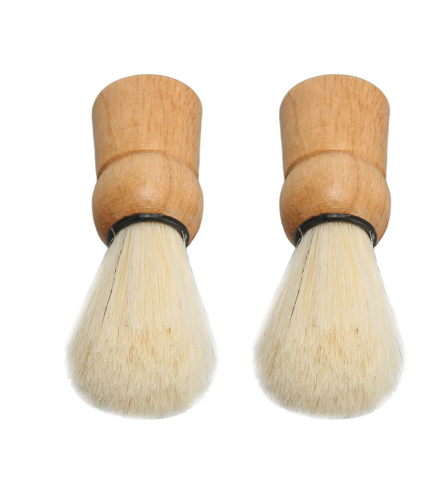 Professional Men's Shaving Brushes - 2PCs Mini Synthetic Hair Brushes for Beauty Salons | International Shipping - Buy Online on GoSupps.com