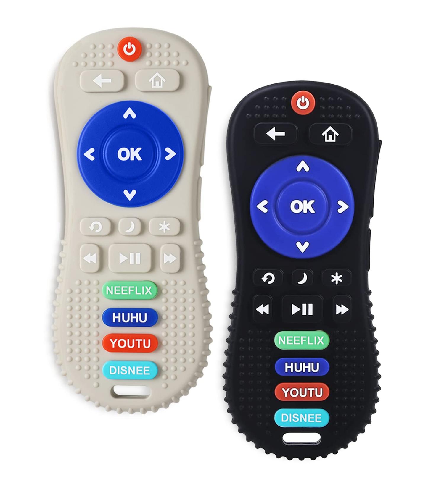 2 Pack Silicone TV Remote Baby Teething Toys for Babies 6-18 Months - Molar Teether Chew Toy Set - Sucking Needs - Remote Control Shape - Buy Online on GoSupps.com