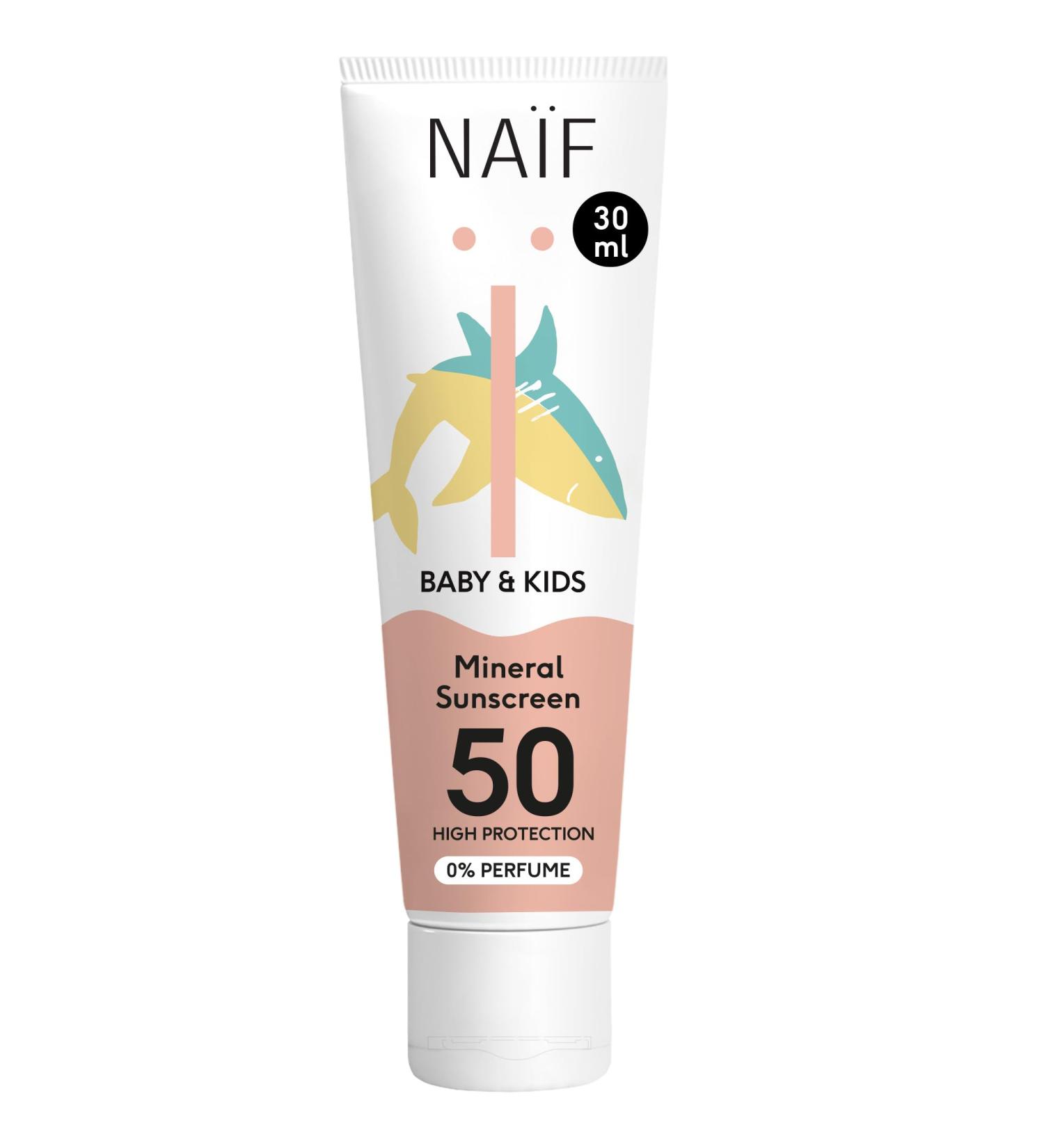 Na f - Cr me solaire min rale - pour b b et enfant - 0% de parfum - SPF 50 - Protection UVA et UVB - R sistant l'eau - Test dermatologiquement - Sans microplastiques - 30 ml - Buy Online on GoSupps.com