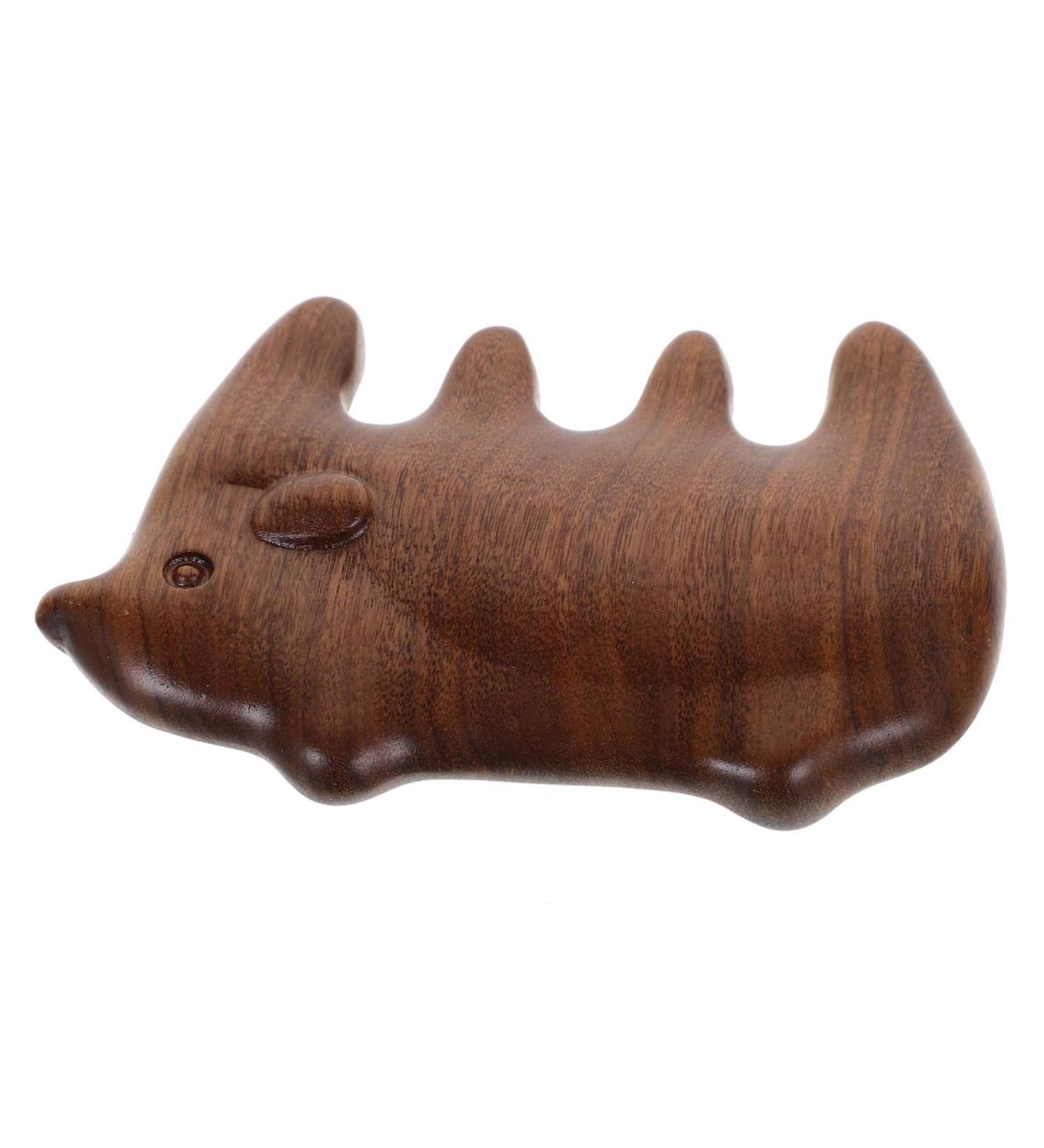 Beaupretty Sandalwood Beard Comb - Wide Tooth Hedgehog Ridge Hair Pick for Gentle Massage | Premium Wooden Kamm Tool for Men & Women - Buy Online on GoSupps.com