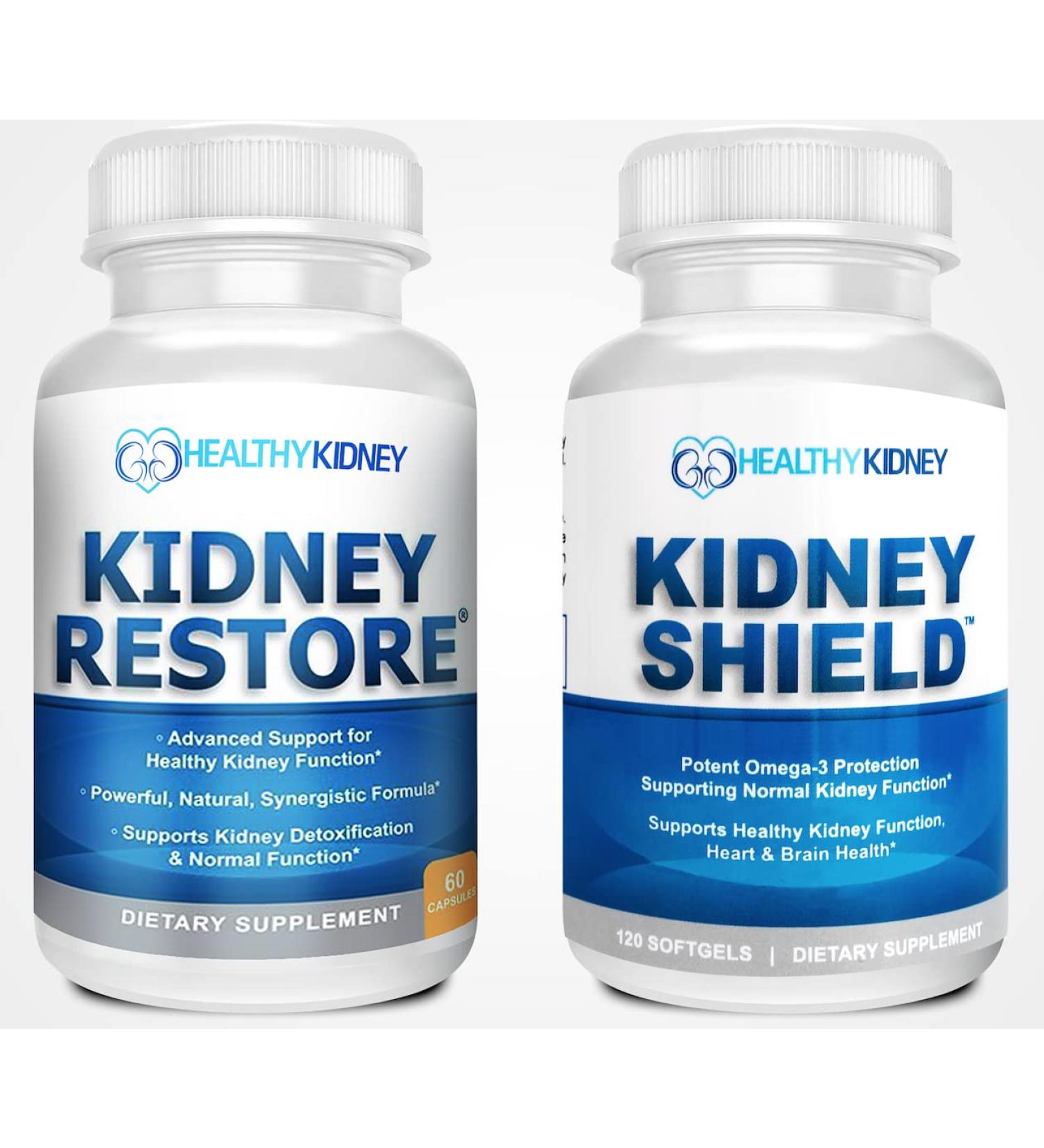 Kidney Restore & Kidney Shield 2-Pack Bundle for Kidney Cleanse Support Kidney Function Renal Health and More - Buy Online on GoSupps.com