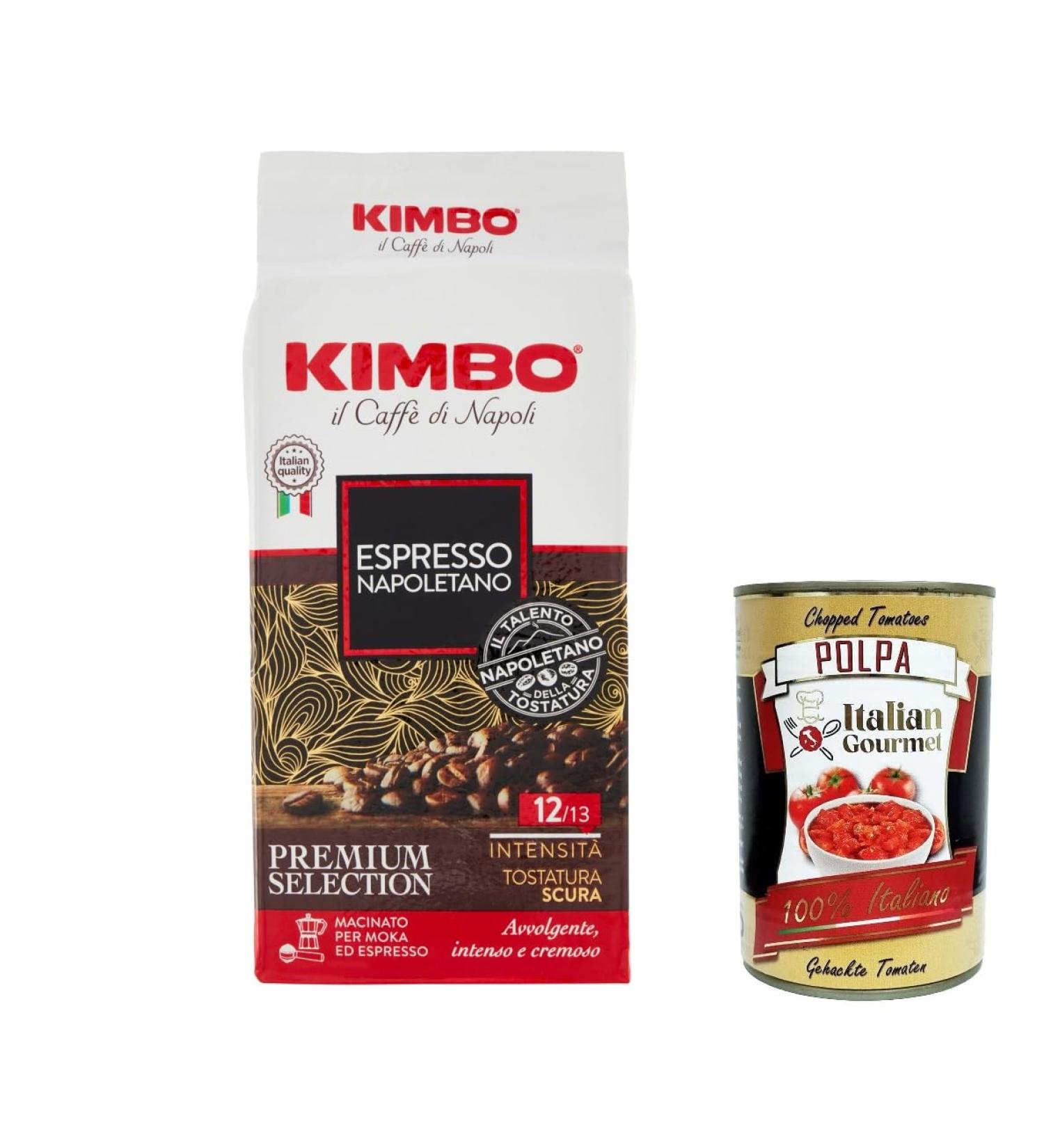 Italian Gourmet E.R. Kimbo Caffe Espresso Napoletano Ground Coffee 250g + Pulp Italian Gourmet 400g Set of 6 - Buy Online on GoSupps.com