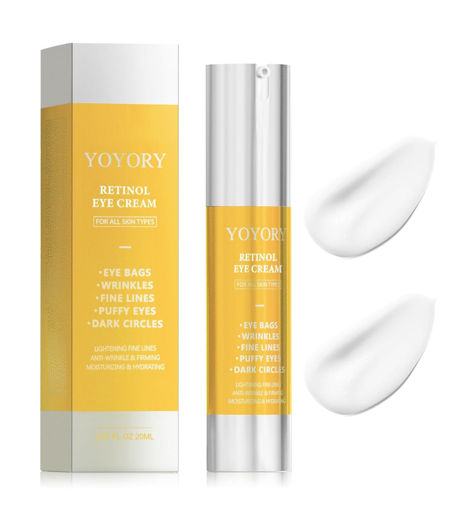 Retinol Eye Cream for Dark Circles - Rapid Under Dark Circles Wrinkles Eye Bags Puffiness Remover for Women and Men Temporary Firming & Tightening Treatment 0.66 fl oz (Gold) - Buy Online on GoSupps.com