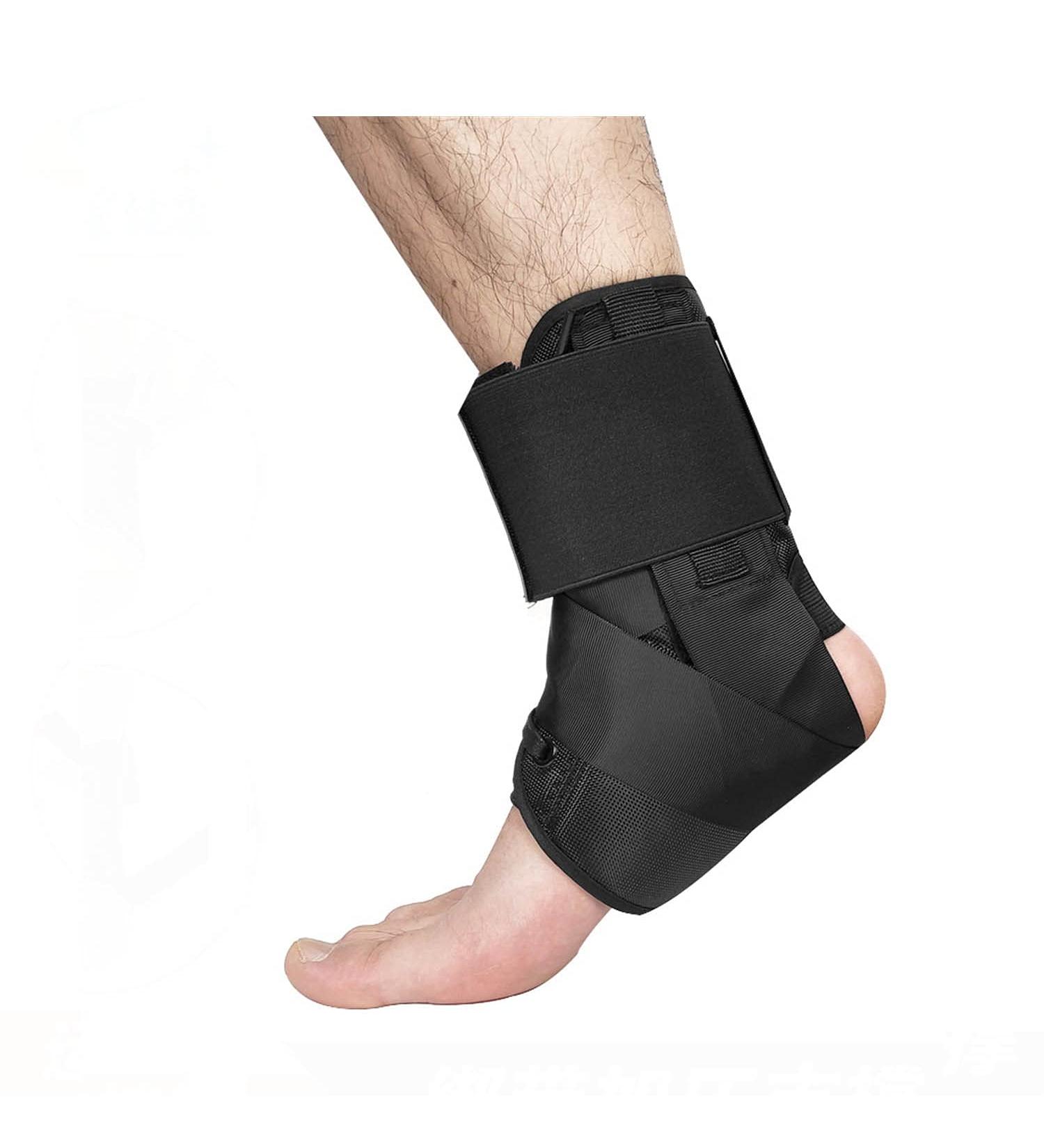 Adjustable Ankle Support Brace for Plantar Fasciitis & Heel Pain - Compression Sleeve for Men & Women - Black Size S - Buy Online on GoSupps.com
