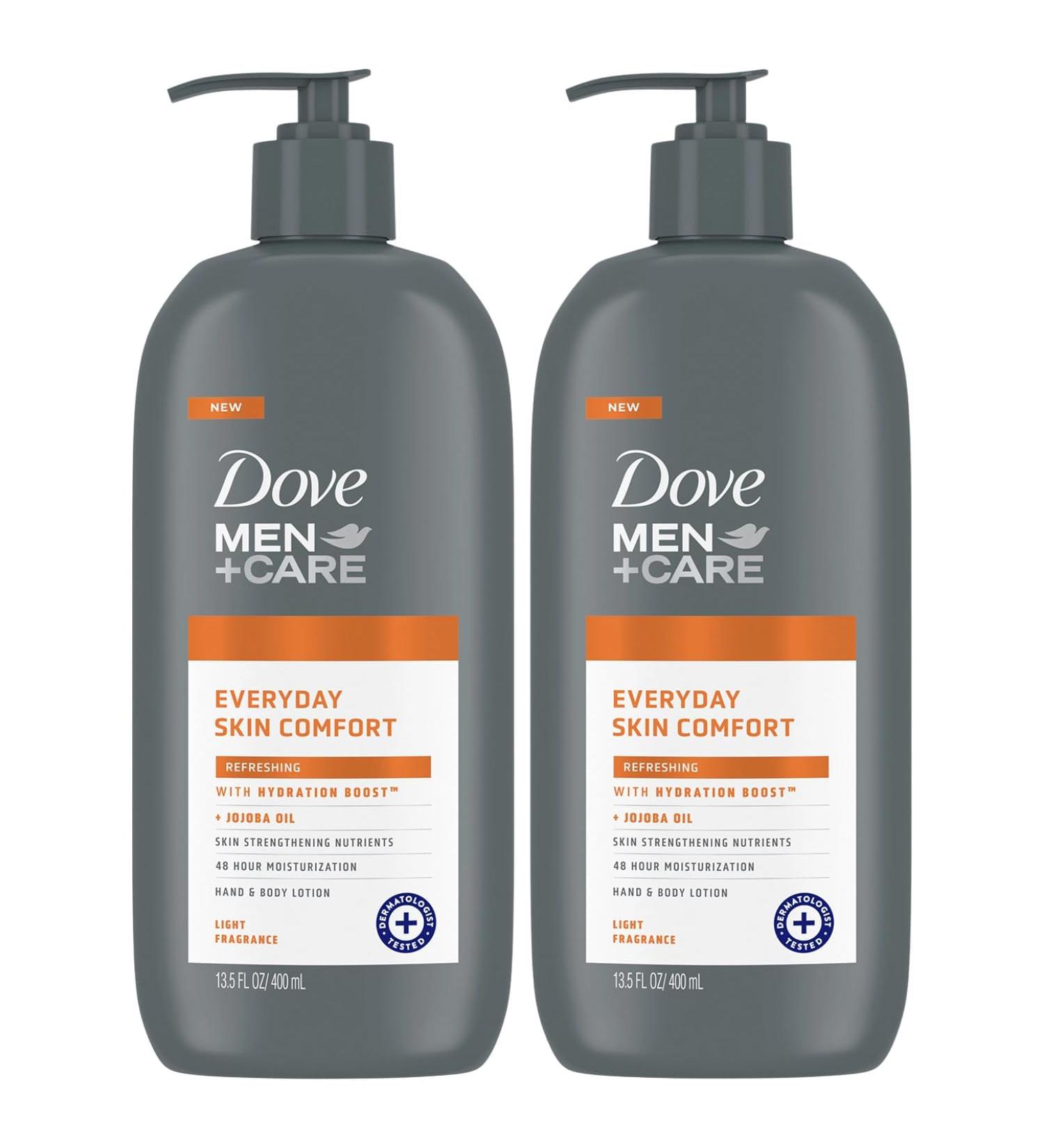 Dove Hand & Body Lotion Men+Care Value Pack Everyday Skin Comfort Formula with Shea Butter & Jojoba Oil Refreshing Lotion for Dry Skin 13.5 Fl Oz (Pack of 2) - Buy Online on GoSupps.com