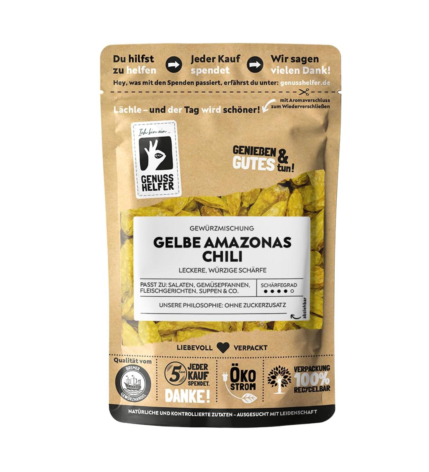 Bremer Gew rzhandel Amazonas Chili yellow whole hot dried chili 25g 25 g