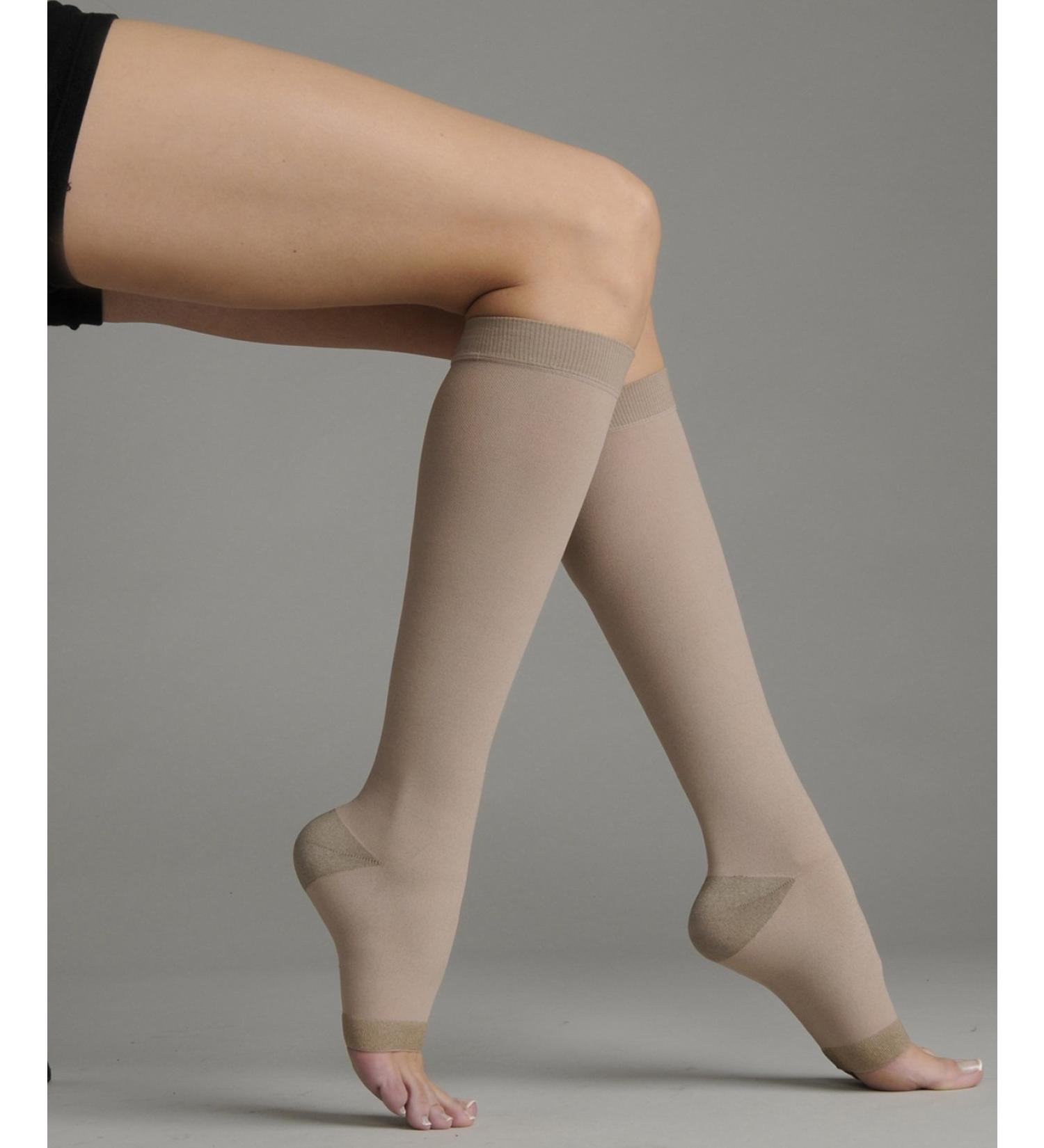 Juzo 2062AD IV IV Silver Soft Open Toe Knee High Regular 30-40 mmHg Compression Stockings