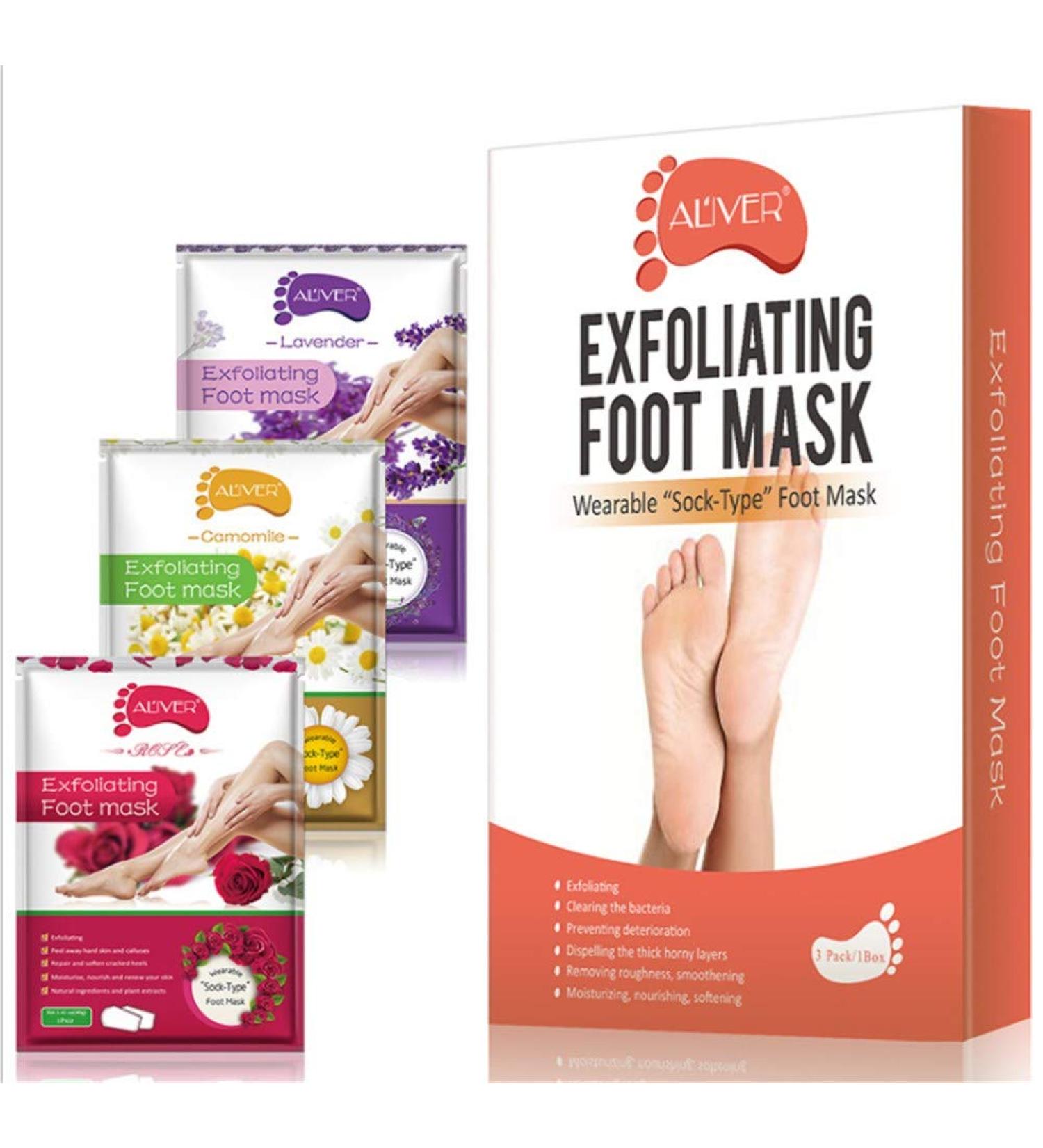 FC Fancy Foot Peeling Mask - 3 Pairs | Natural Exfoliating Socks for Baby Soft Feet | Lavender Rose & Chamomile | Cornea Removal for Men & Women - Buy Online on GoSupps.com