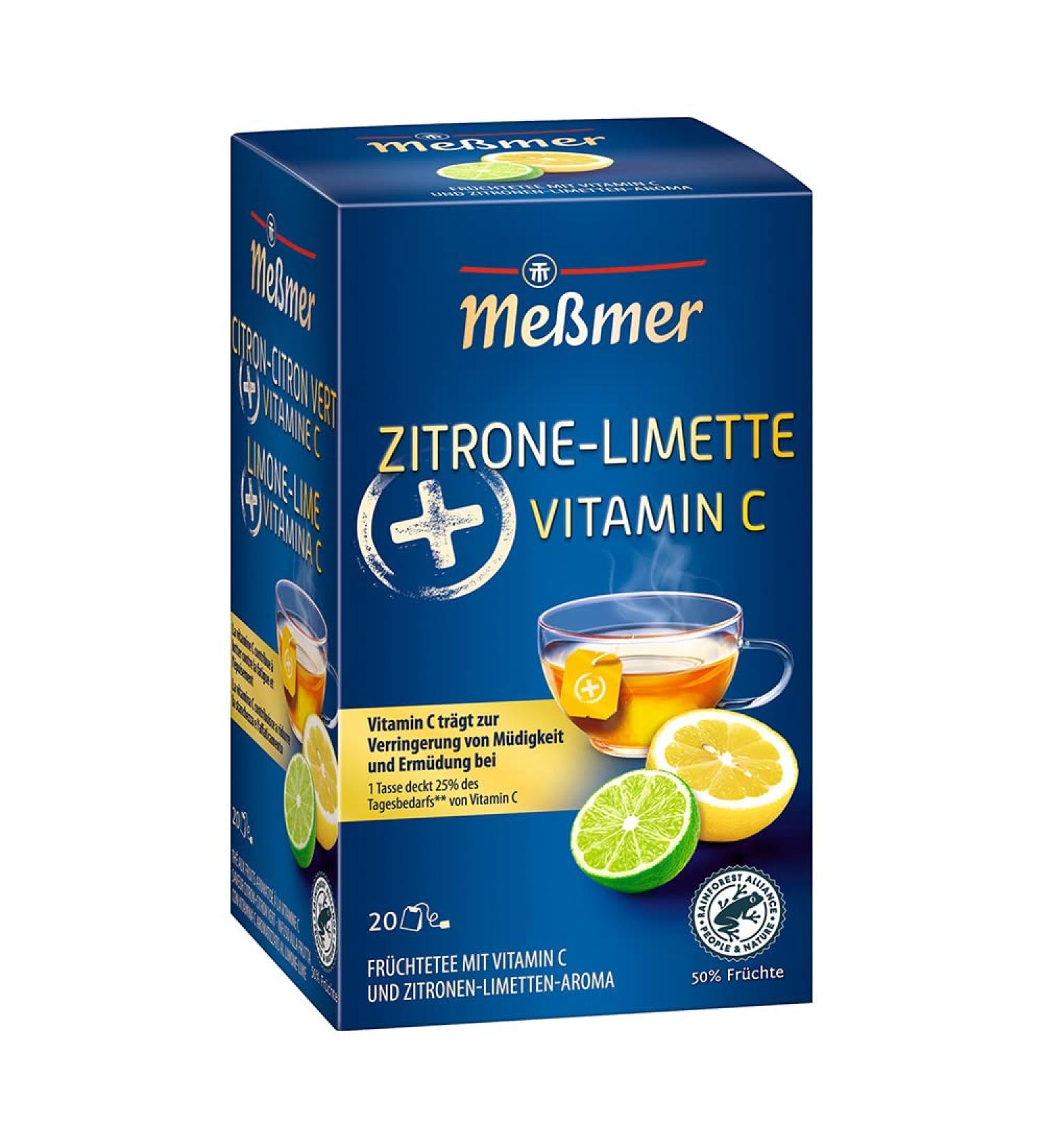 Buy Me mer PLUS Lemon-Lime Tea with Vitamin C | 20 Gluten-Free Lactose-Free & Vegan Tea Bags - Buy Online on GoSupps.com