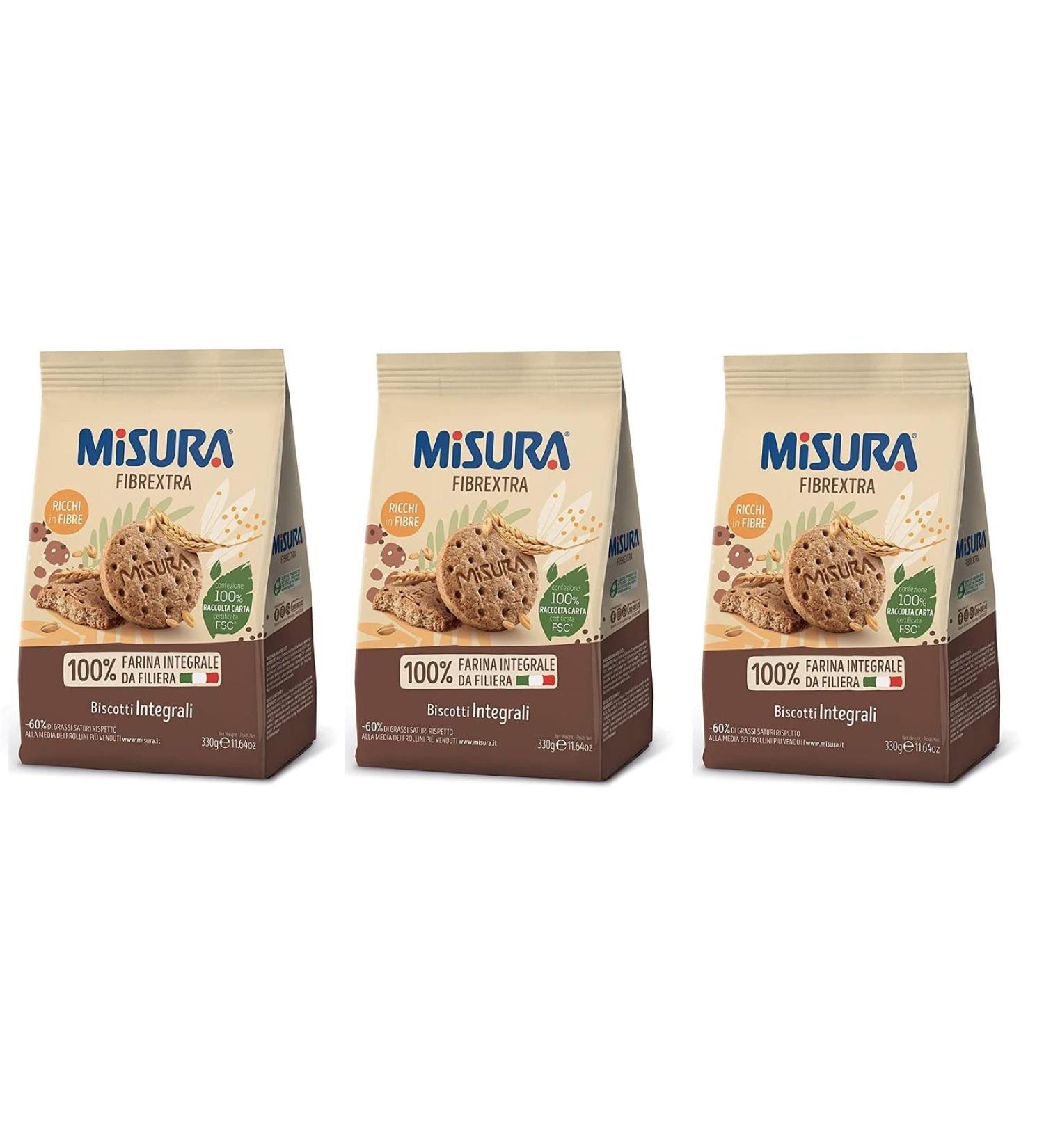  Fibrextra Misura Fibrextra Integrali Pack of 3 solid grain biscuits 330 g - Buy Online on GoSupps.com